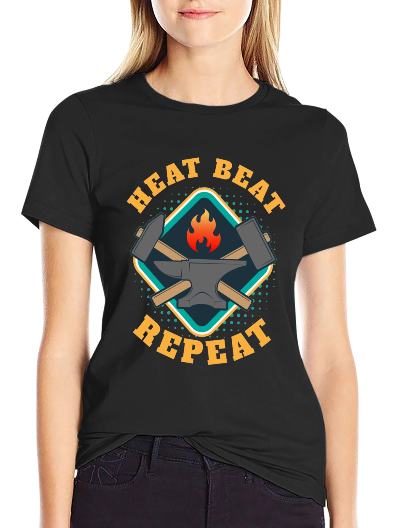 Heat Beat Repeat Black T-Shirt