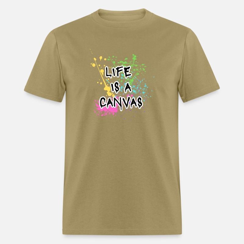 Life is a canvas slogan rainbow paint splatter