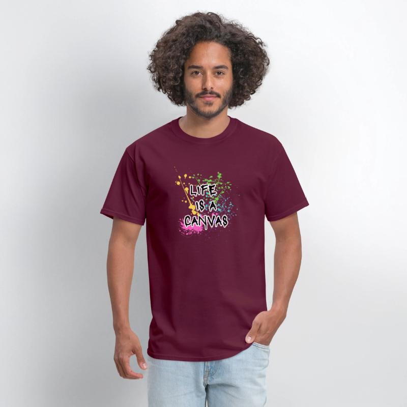 Life is a canvas slogan rainbow paint splatter