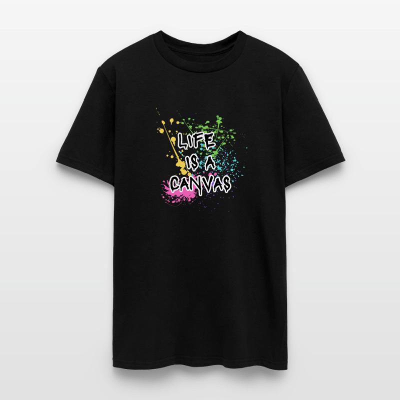 Life is a canvas slogan rainbow paint splatter