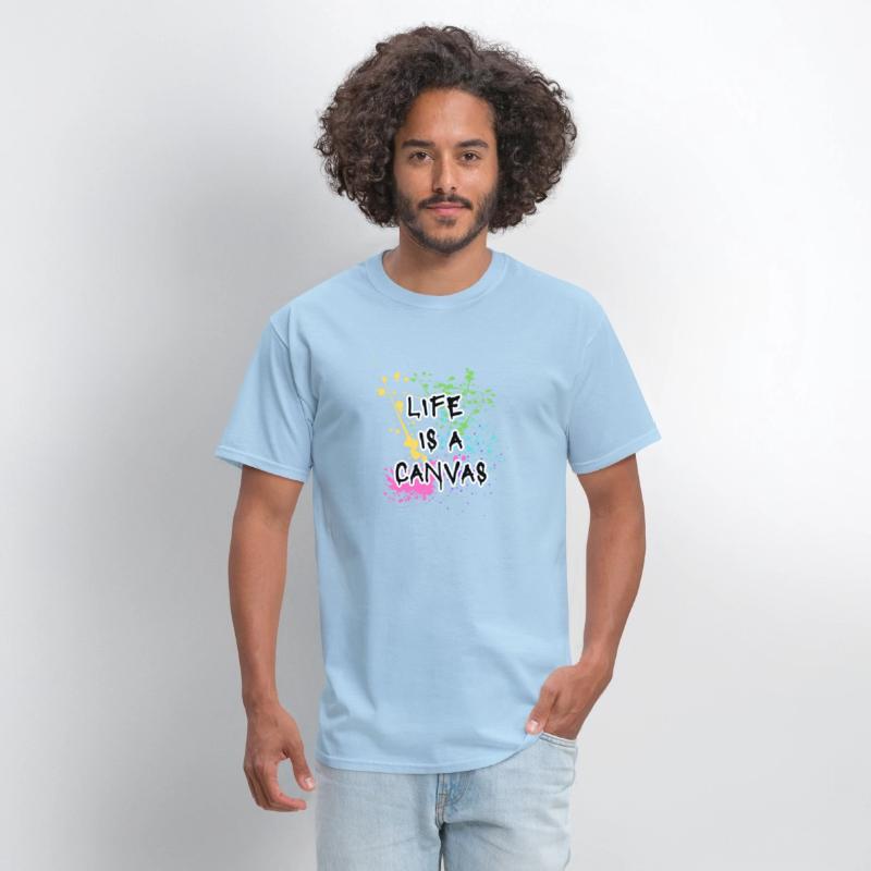 Life is a canvas slogan rainbow paint splatter