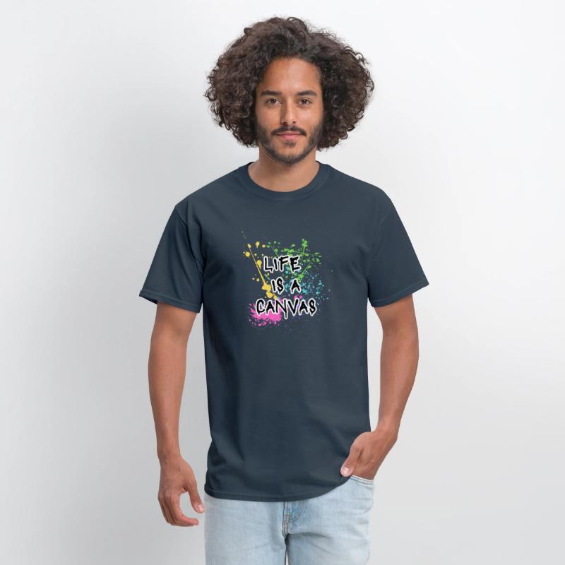 Life is a canvas slogan rainbow paint splatter