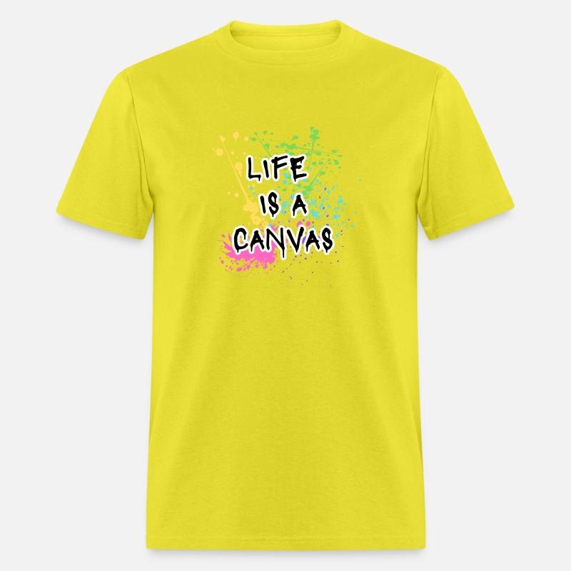 Life is a canvas slogan rainbow paint splatter