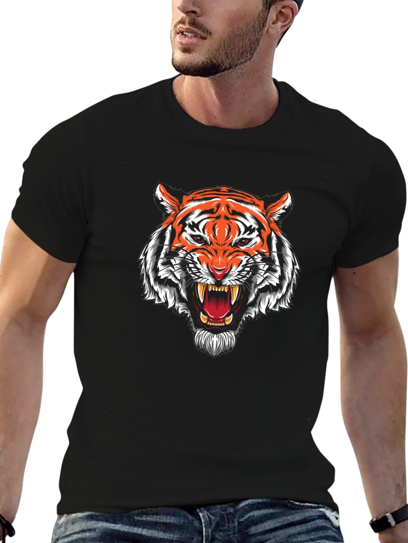 Roaring Tiger Graphic Black T-Shirt