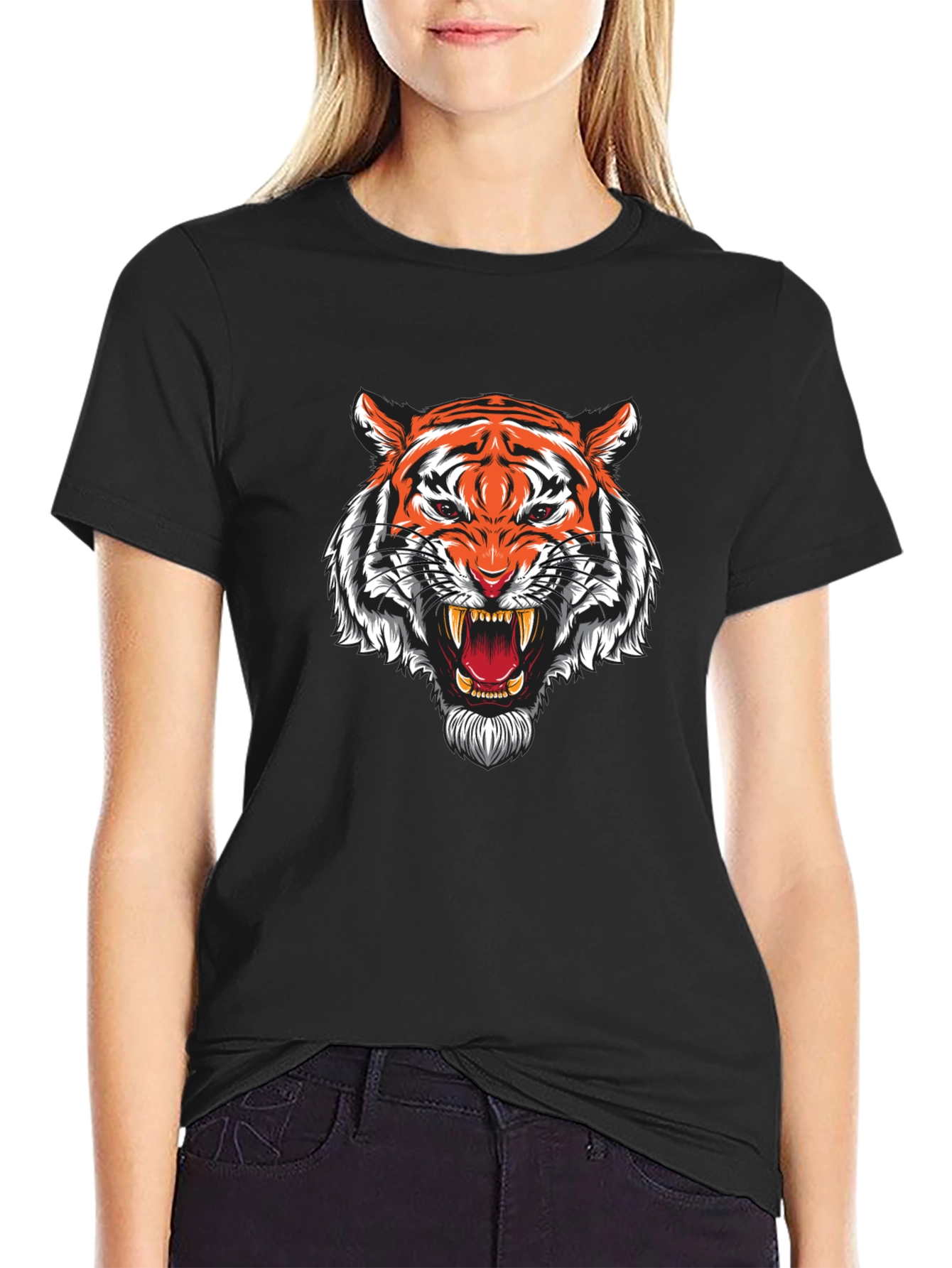 Roaring Tiger Graphic Black T-Shirt