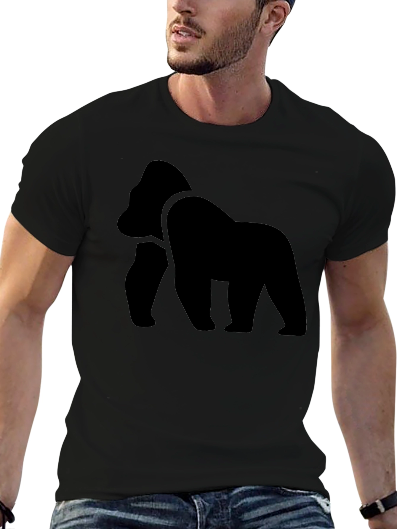 Black Gorilla Graphic Tee - Mens Crew Neck