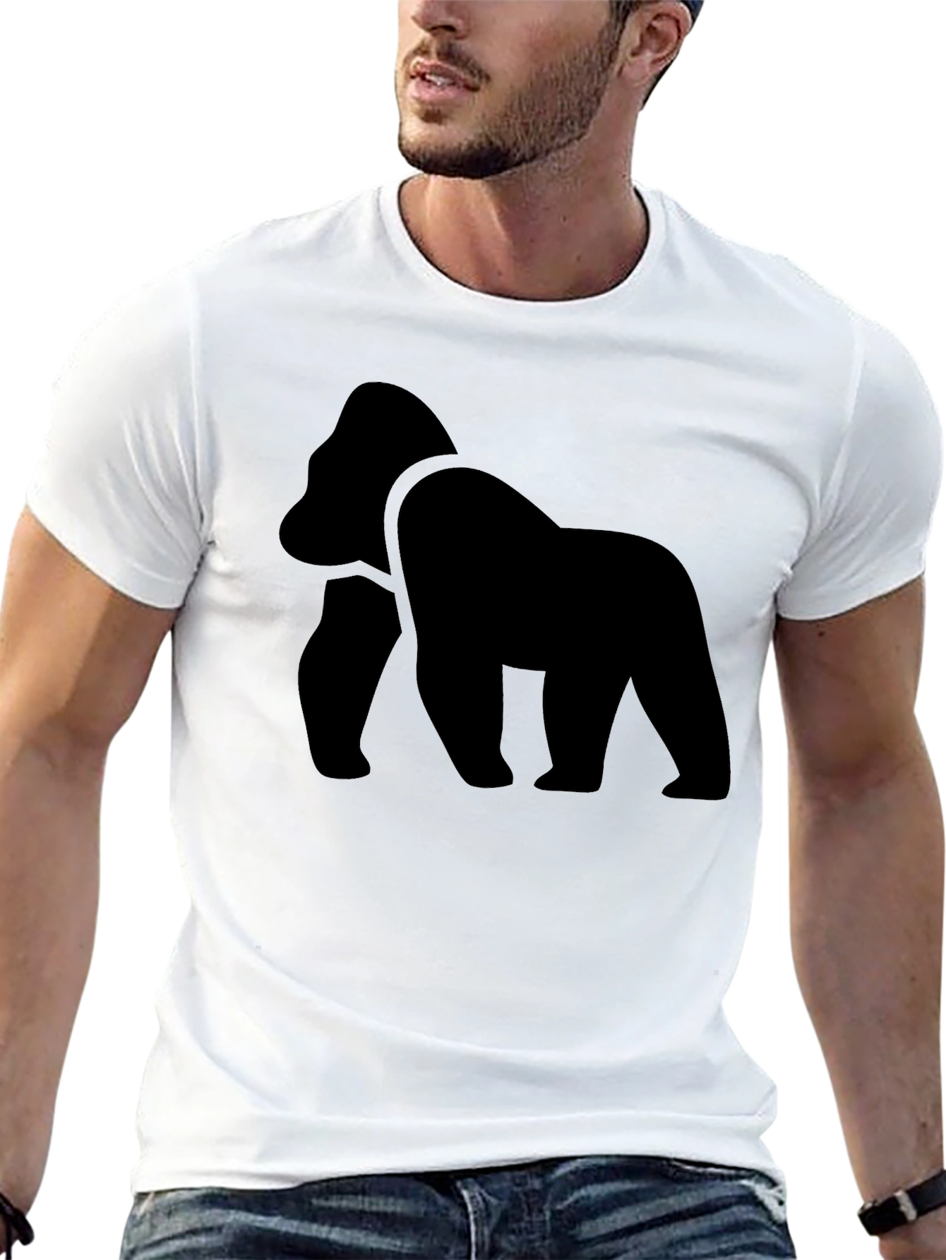 Black Gorilla Graphic Tee - Mens Crew Neck