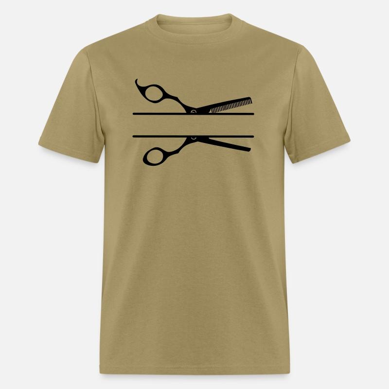 Logo barber comb scissors text banner