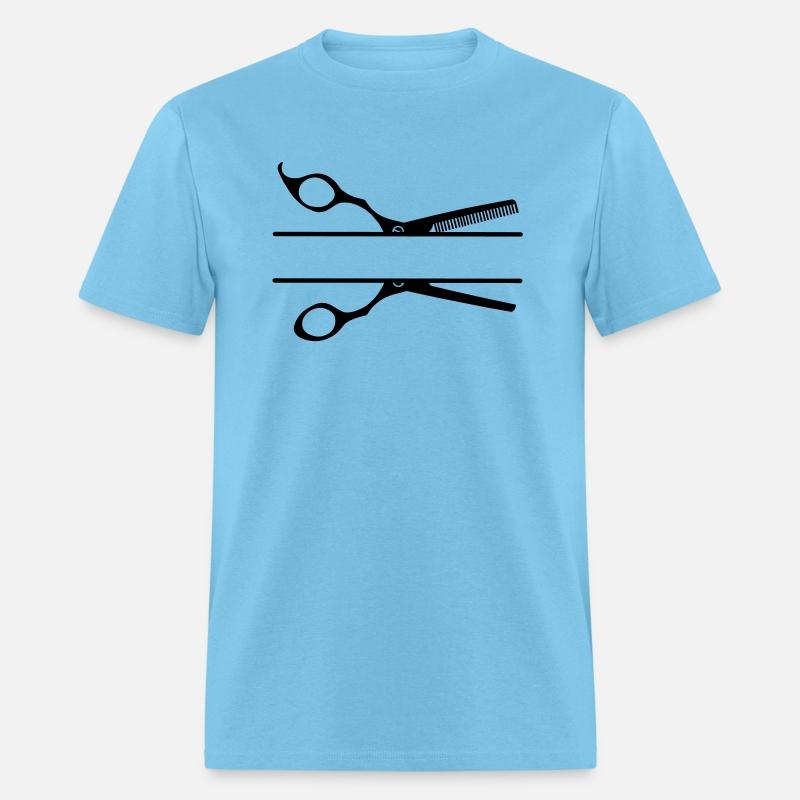Logo barber comb scissors text banner