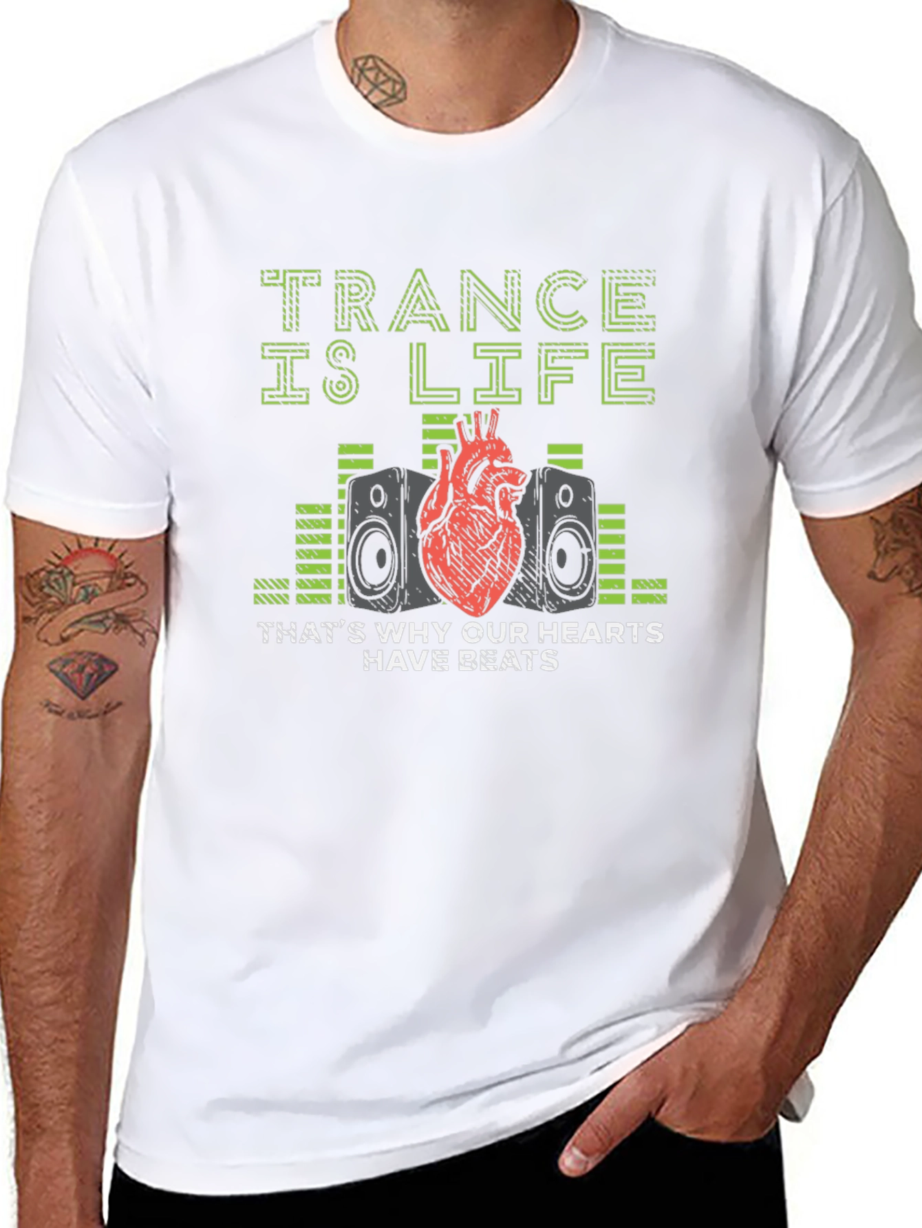 Trance is Life T-Shirt: Hearts Have Beats Music Tee