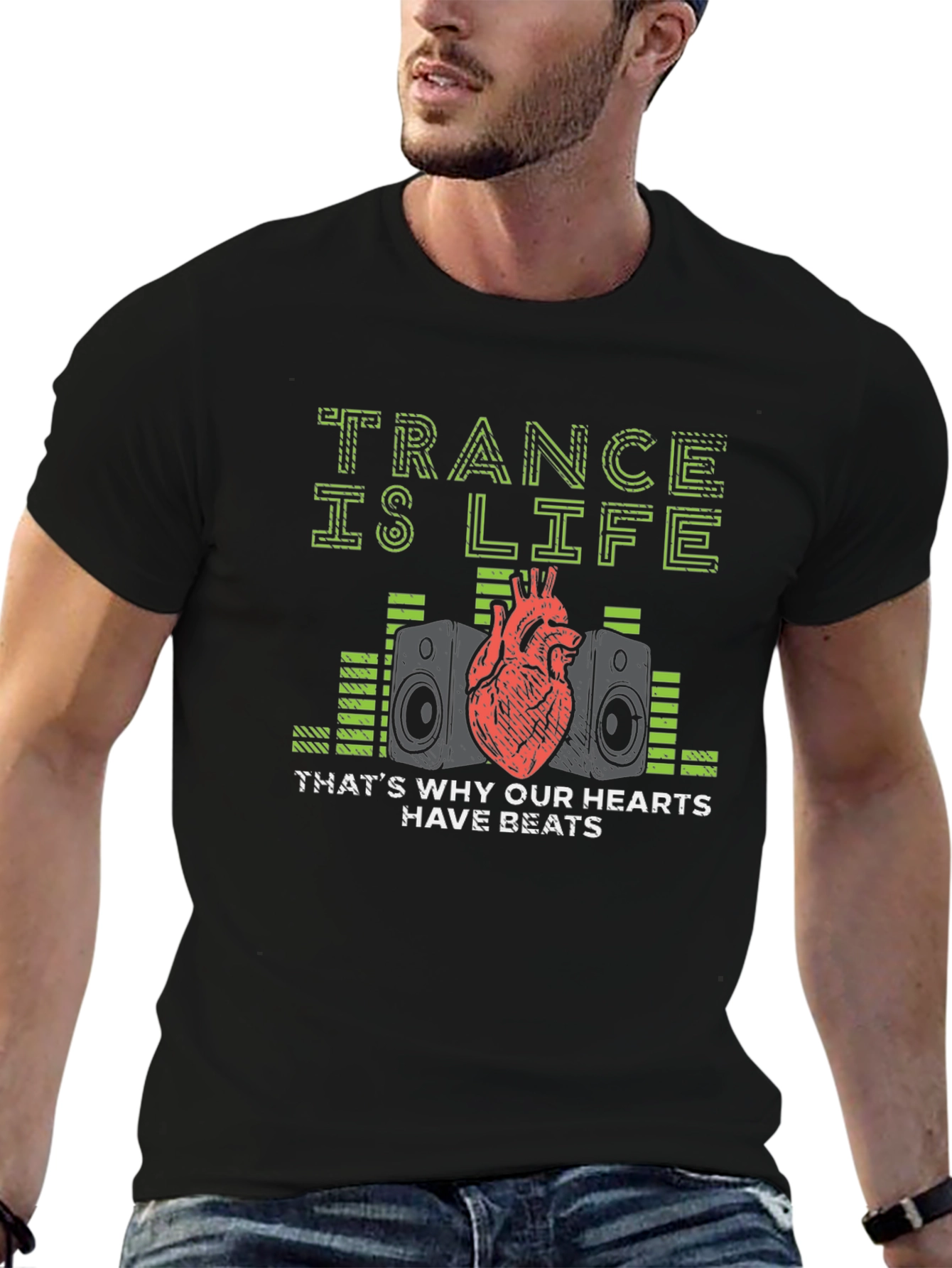Trance is Life T-Shirt: Hearts Have Beats Music Tee
