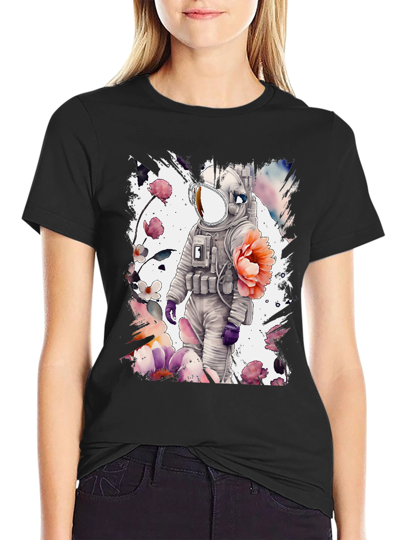 Astronaut Floral Graphic T-Shirt