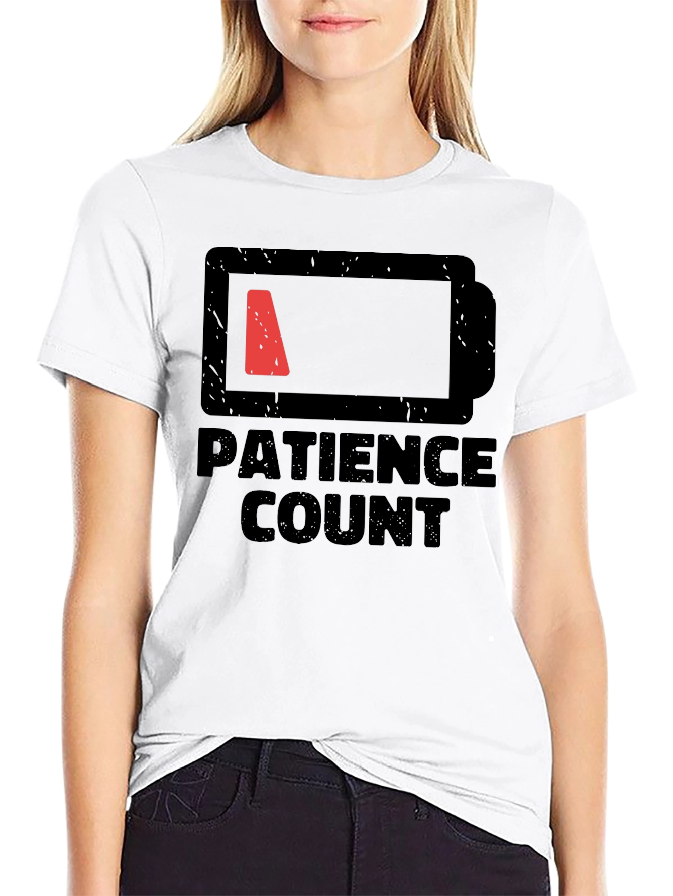 Patience Count Low Battery Graphic Tee