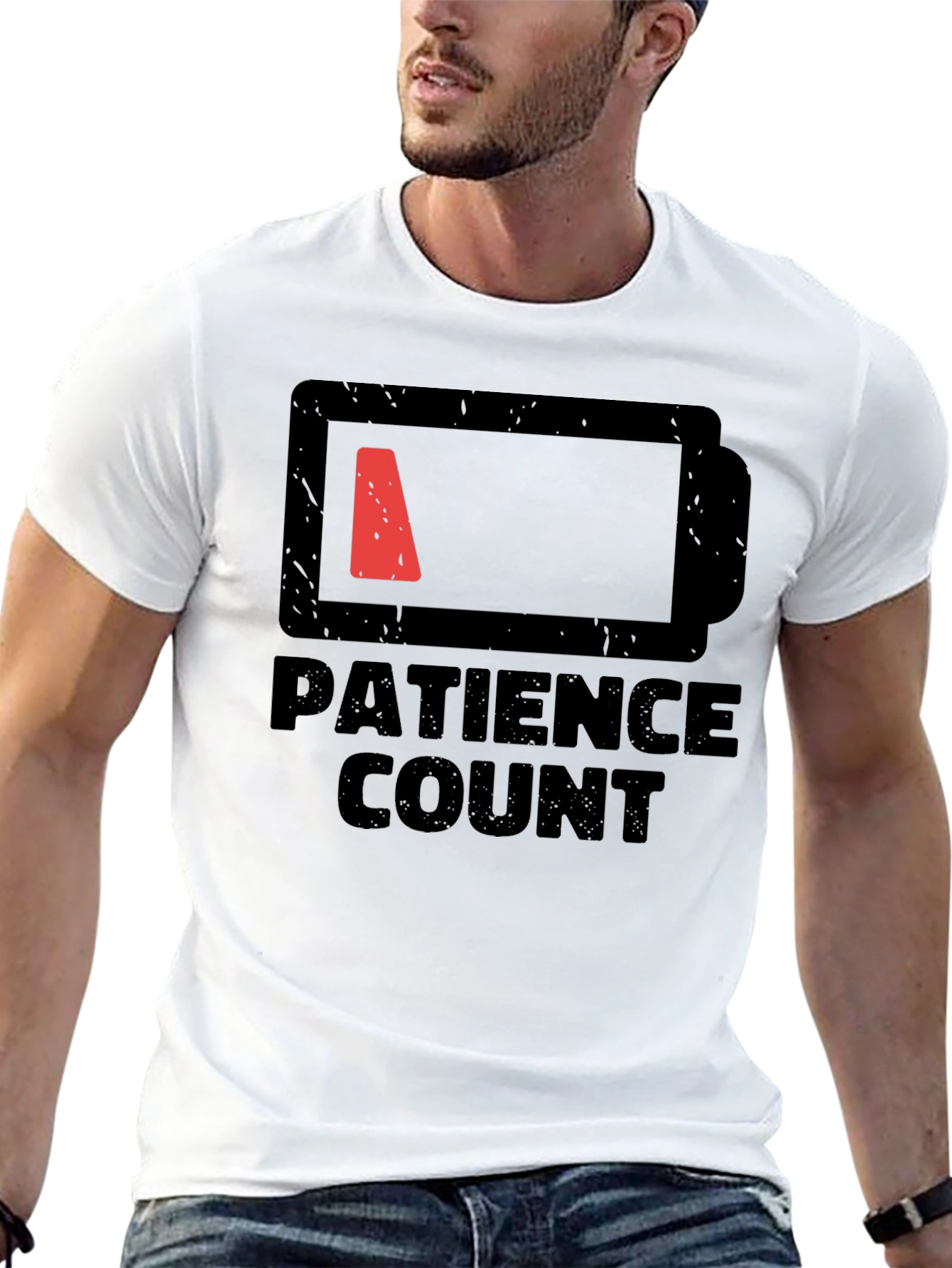 Patience Count Low Battery Graphic Tee