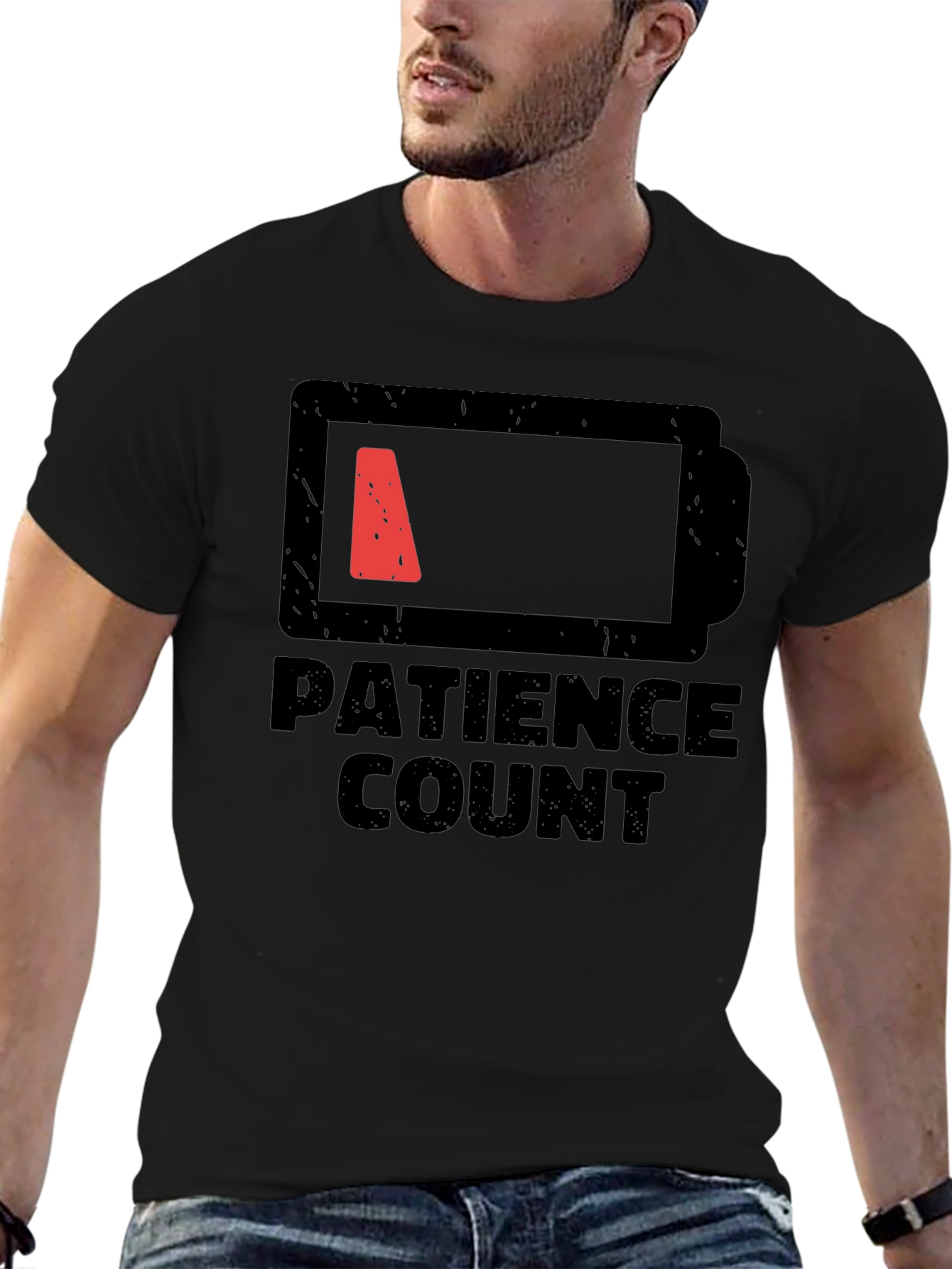 Patience Count Low Battery Graphic Tee