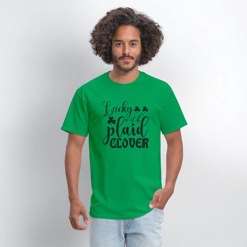 Lucky with plaid clover