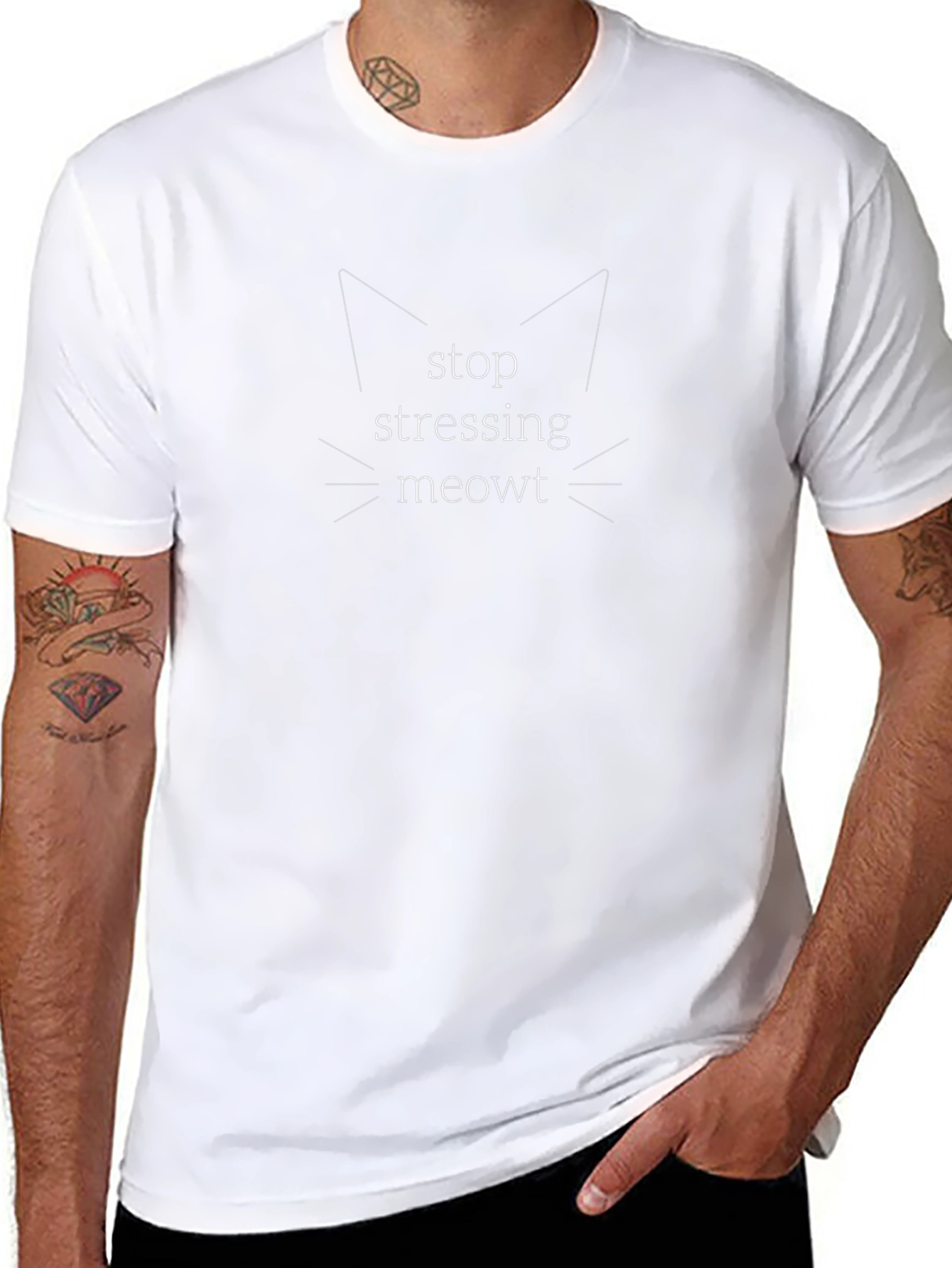 Stop Stressing Meowt Black Tee