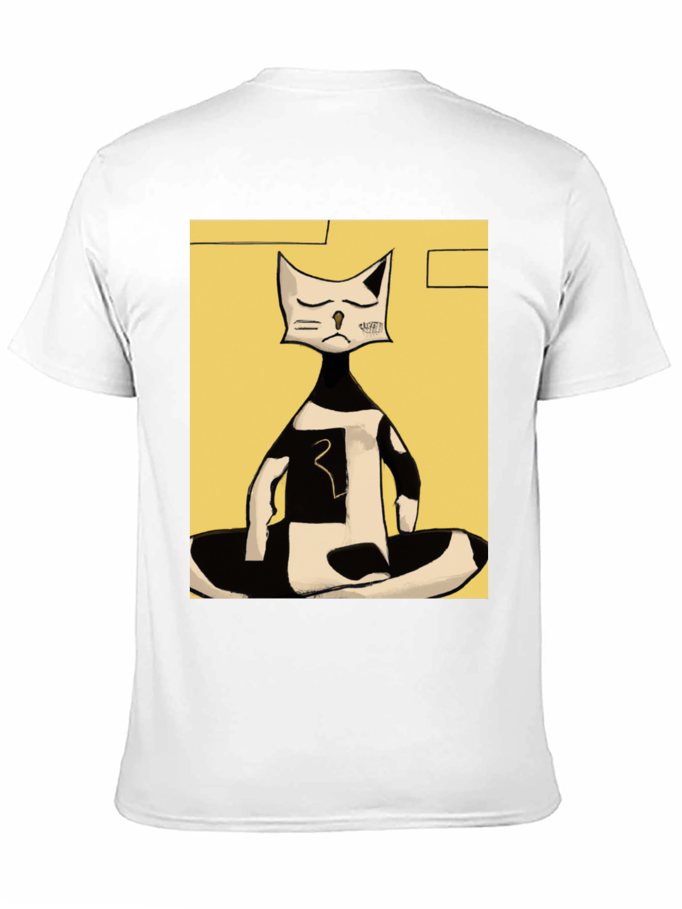 Abstract Cat Graphic Tee - Black
