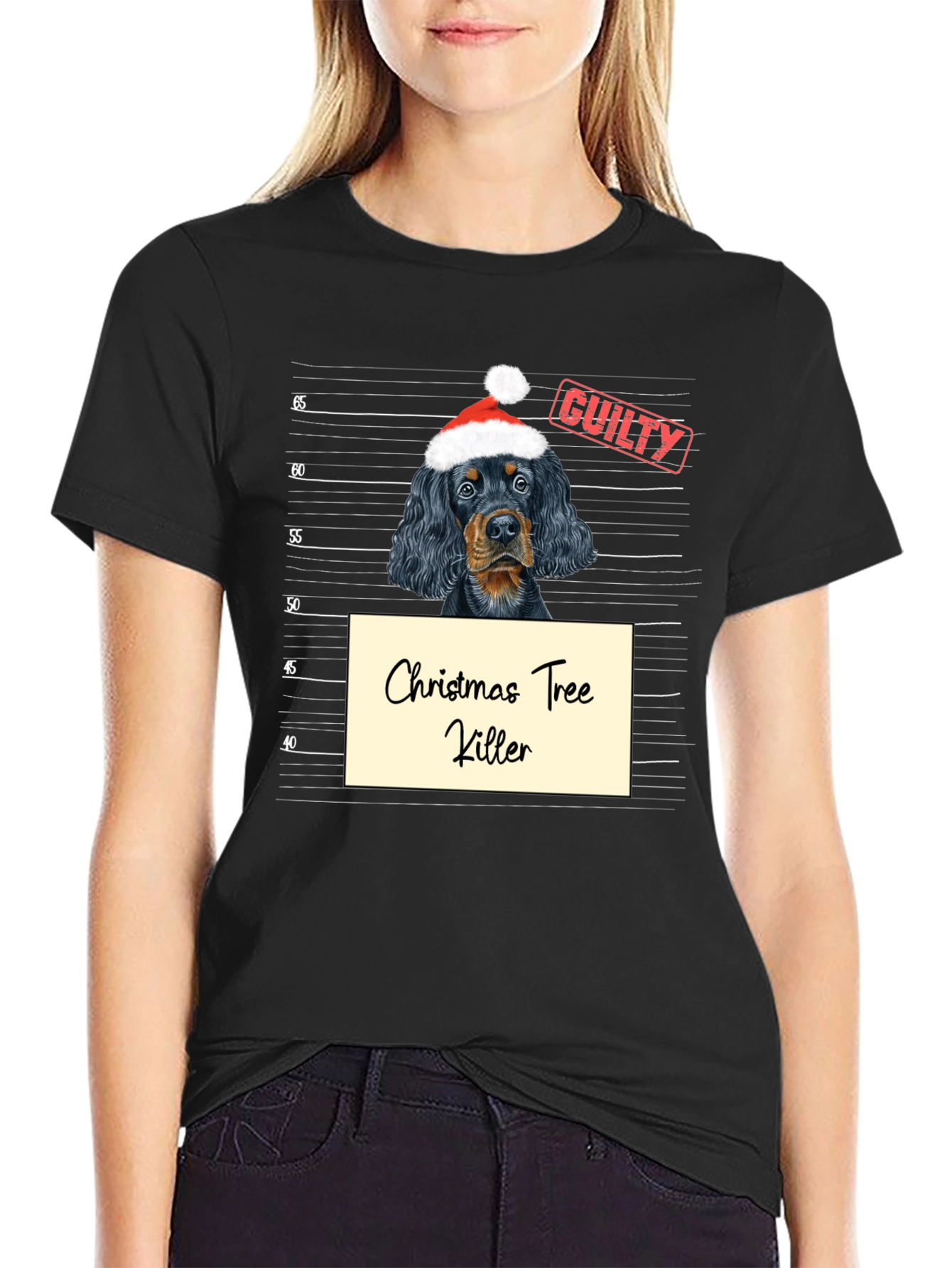 Guilty Christmas Tree Killer Dog T-Shirt