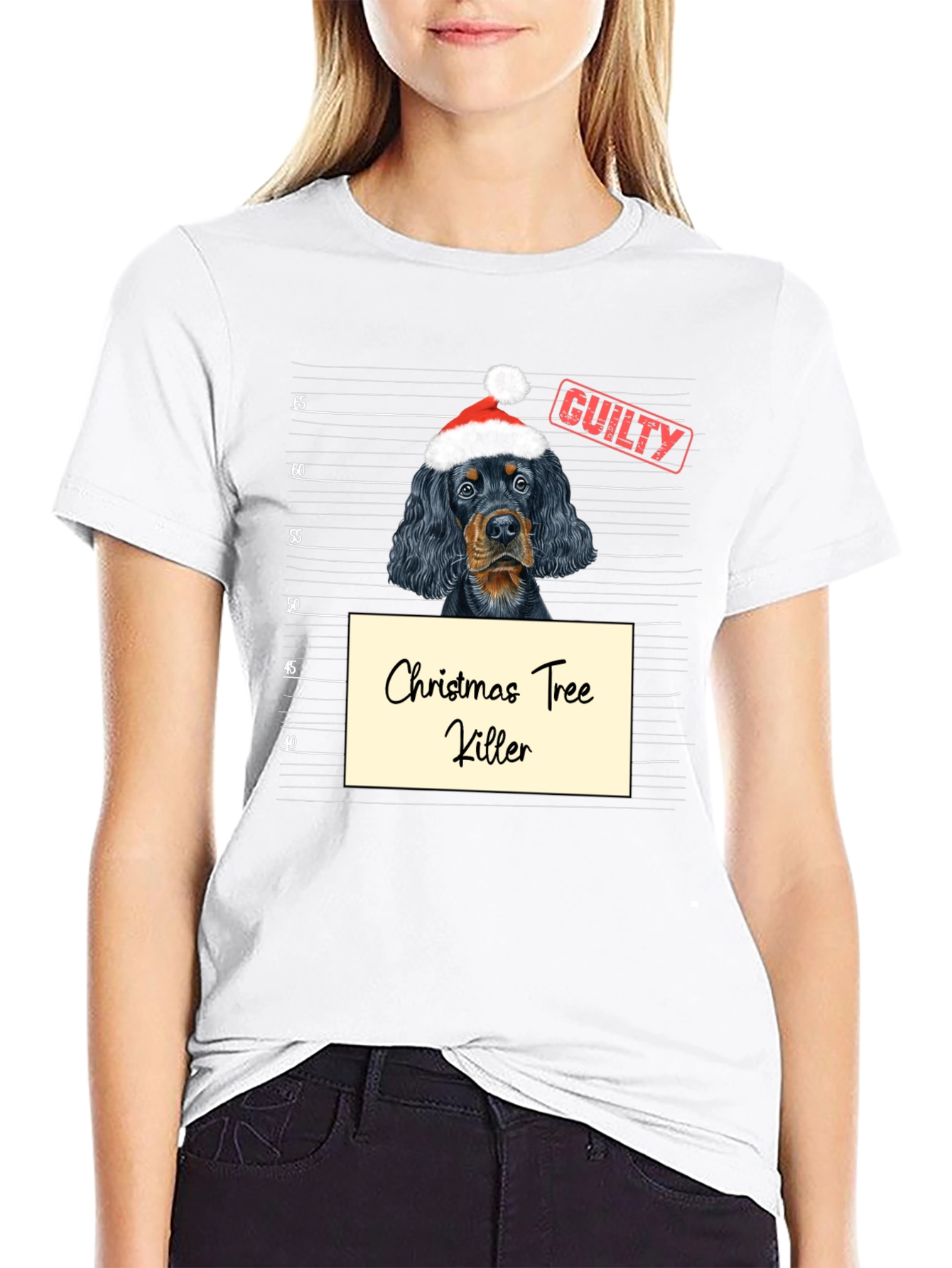 Guilty Christmas Tree Killer Dog T-Shirt