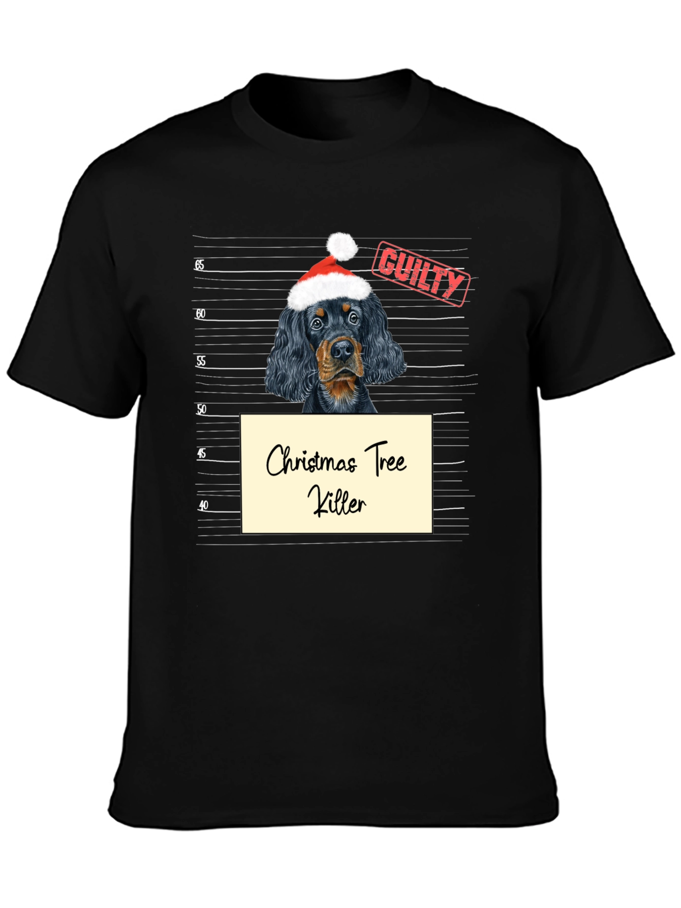 Guilty Christmas Tree Killer Dog T-Shirt