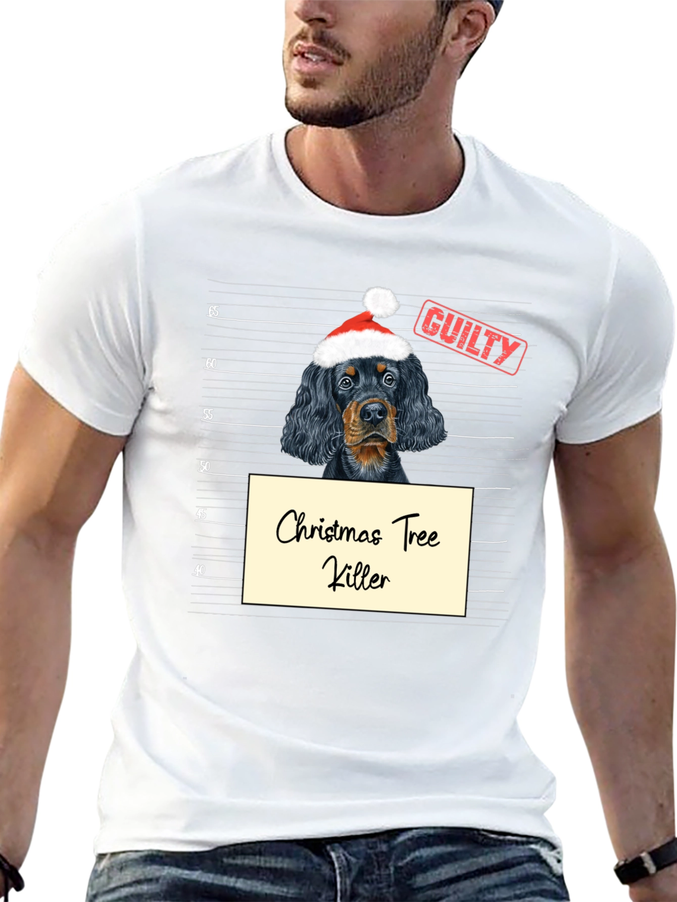 Guilty Christmas Tree Killer Dog T-Shirt
