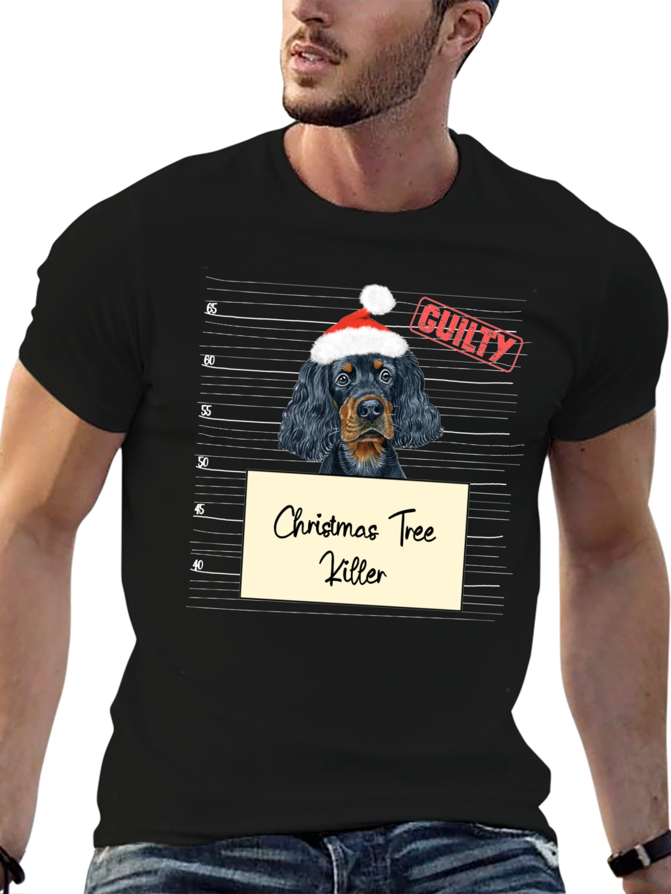 Guilty Christmas Tree Killer Dog T-Shirt