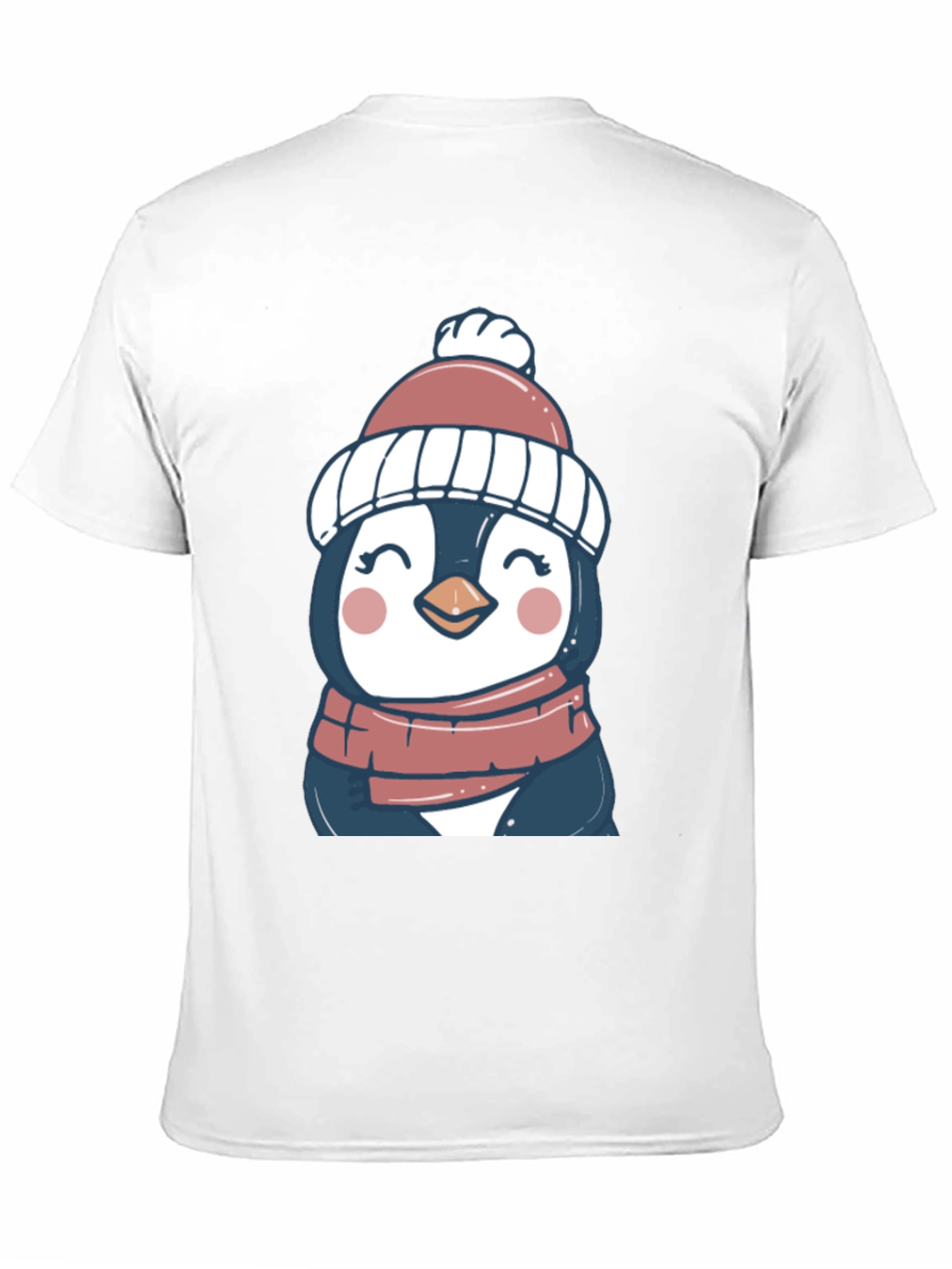 Penguin in Hat Graphic Tee - Cute Winter Style
