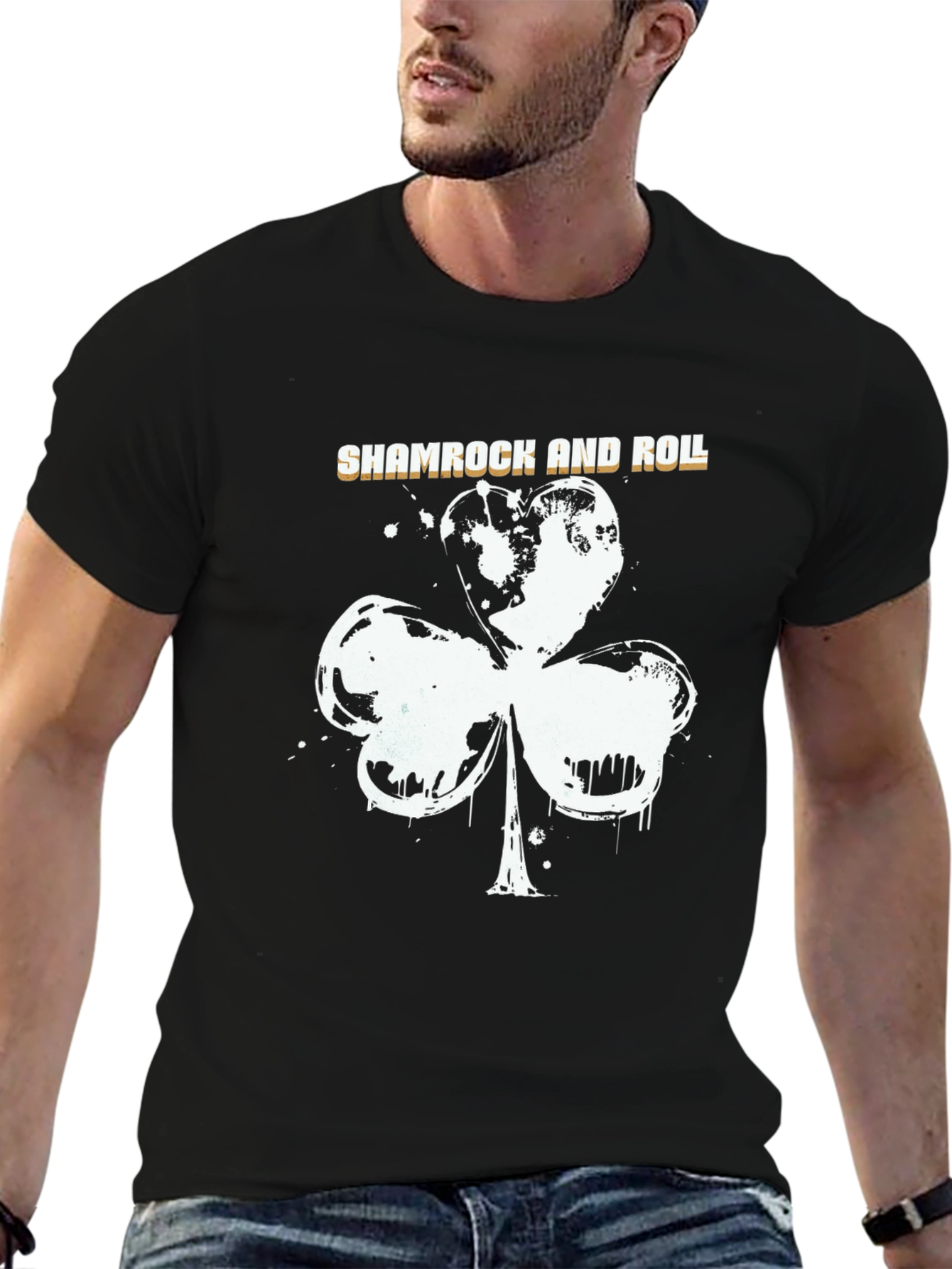 Shamrock and Roll Black T-Shirt