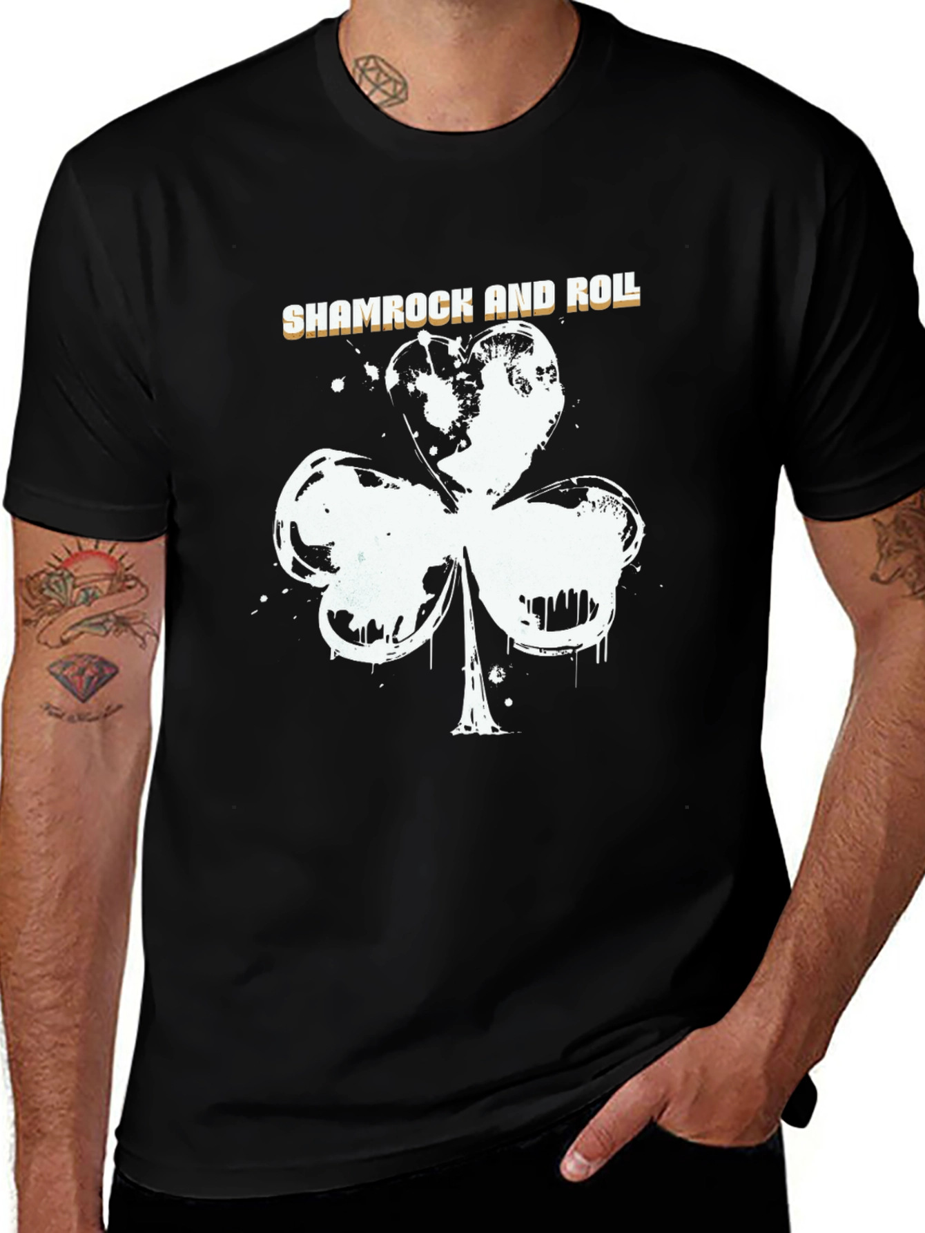 Shamrock and Roll Black T-Shirt