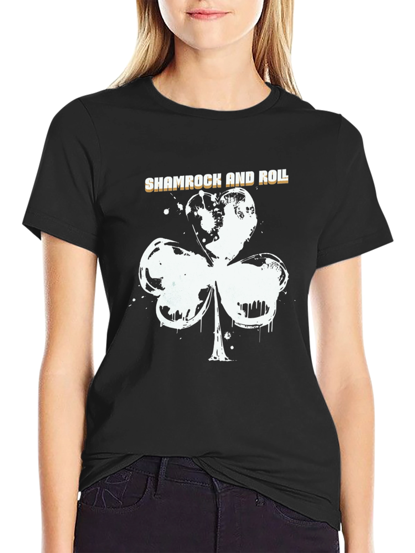 Shamrock and Roll Black T-Shirt