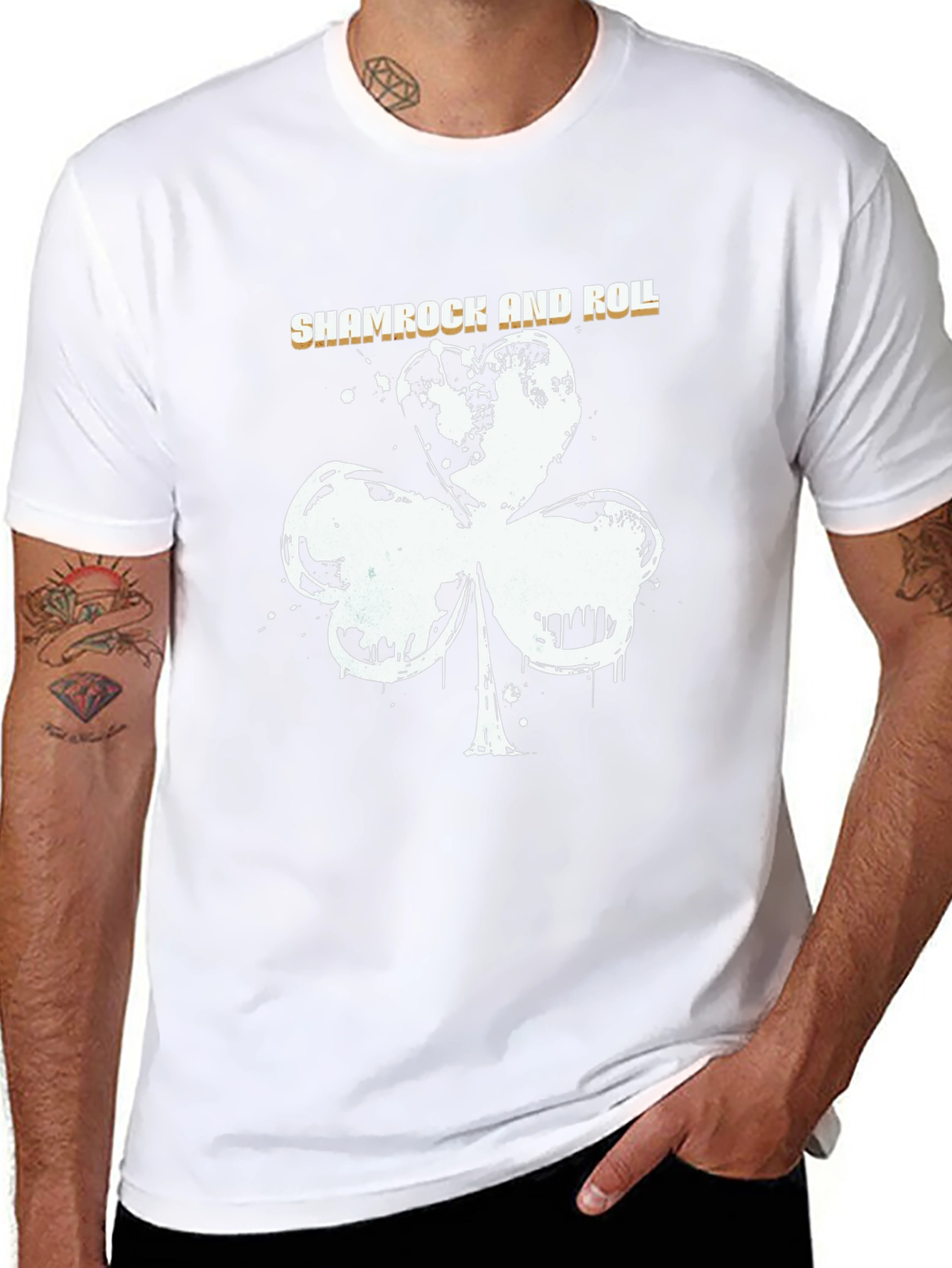 Shamrock and Roll Black T-Shirt