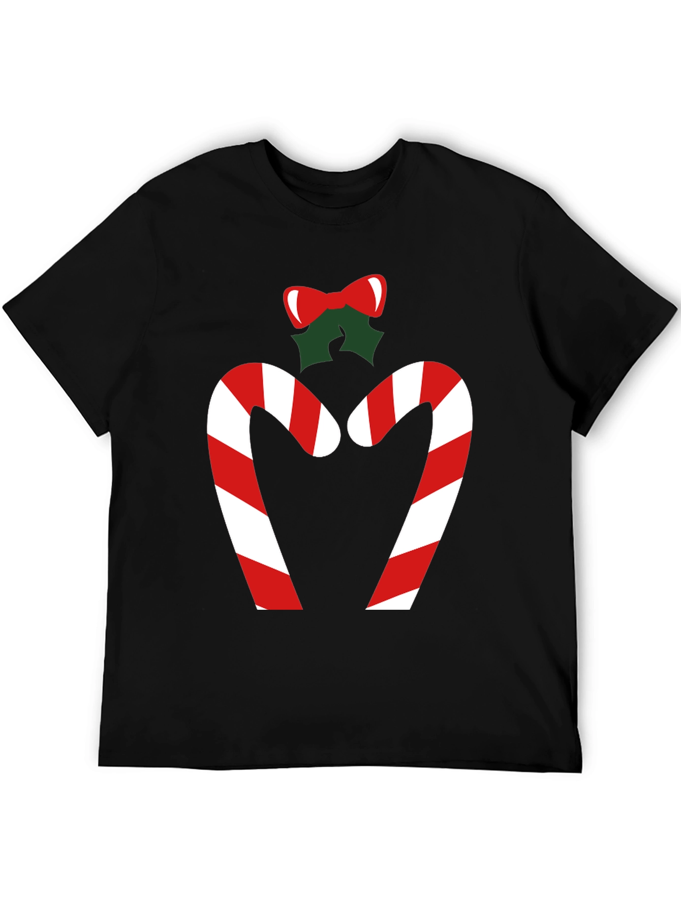 Festive Candy Cane Heart Tee - Holiday Cheer