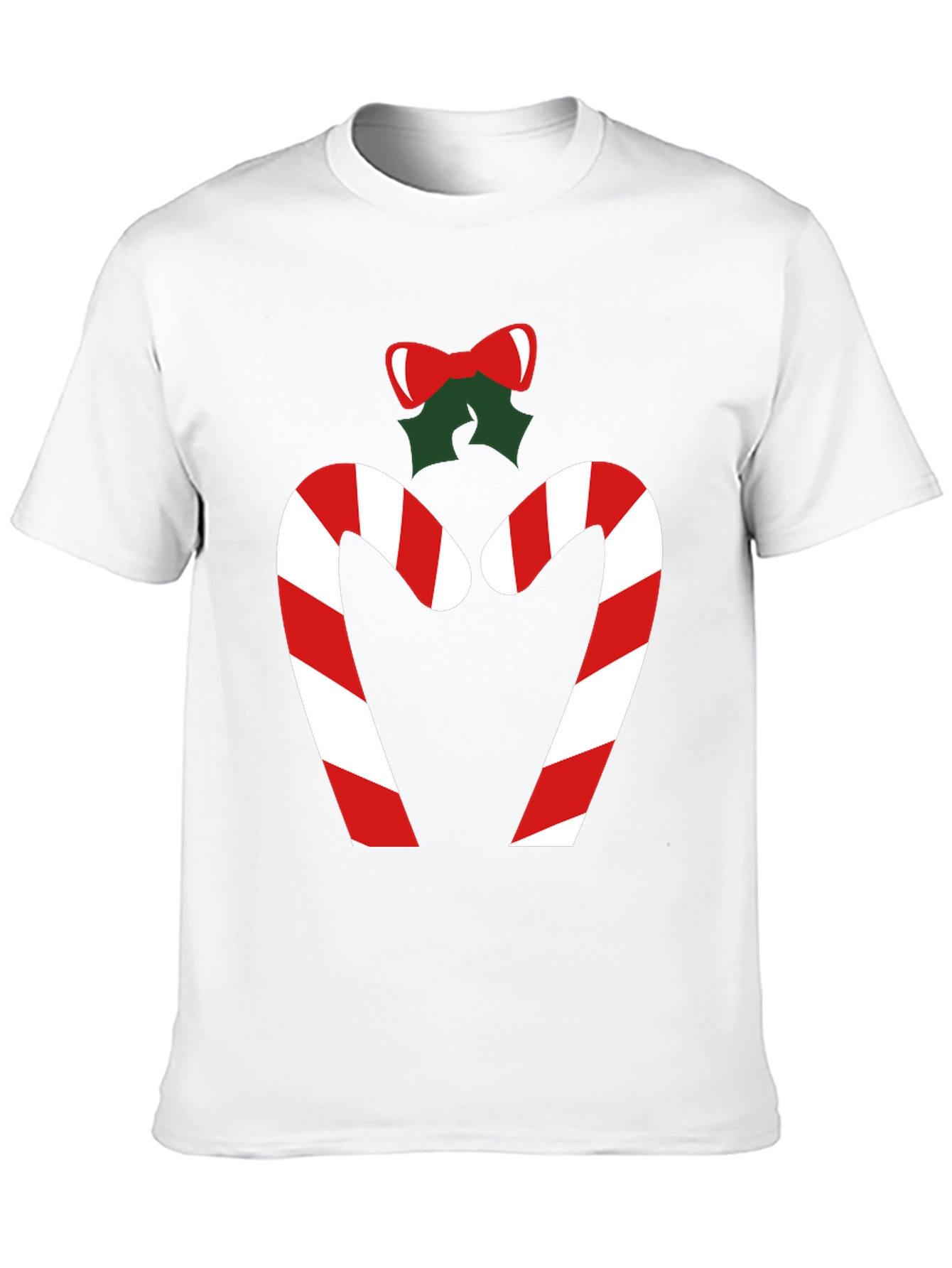 Festive Candy Cane Heart Tee - Holiday Cheer