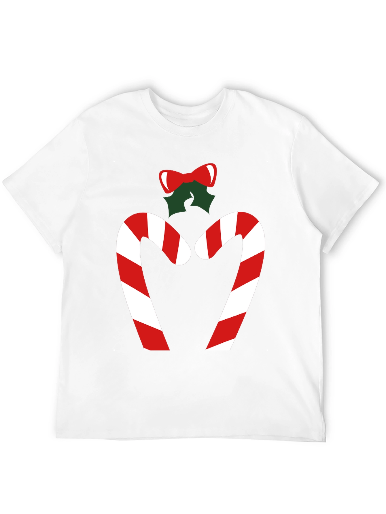 Festive Candy Cane Heart Tee - Holiday Cheer