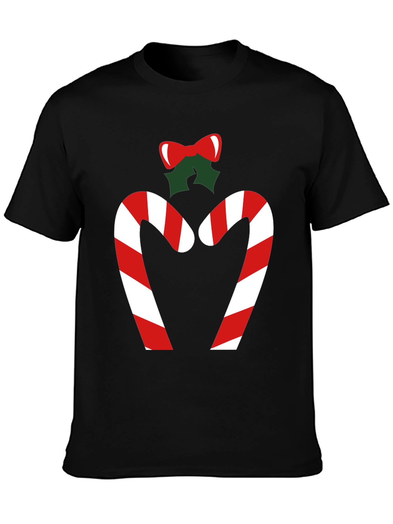 Festive Candy Cane Heart Tee - Holiday Cheer