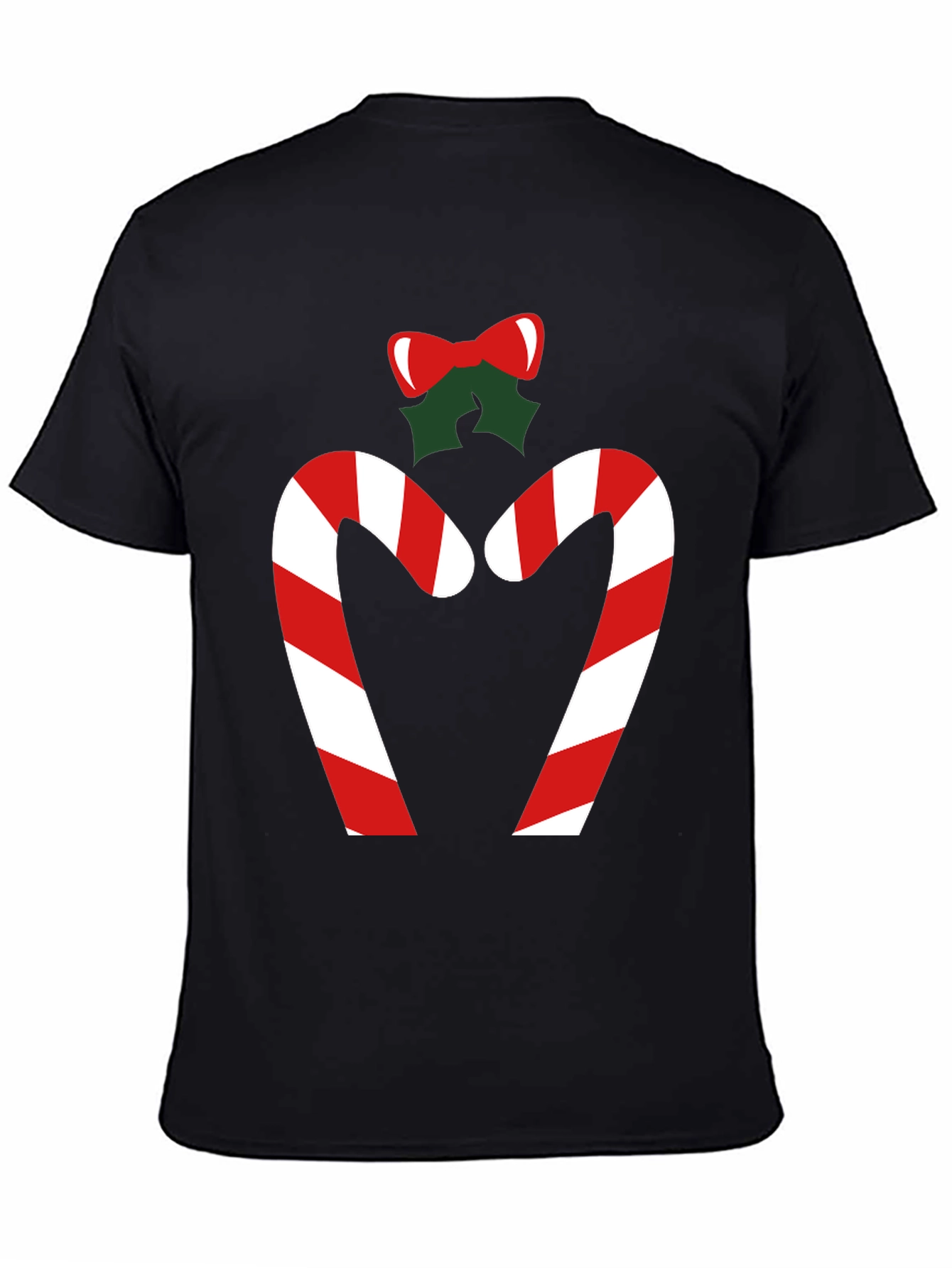 Festive Candy Cane Heart Tee - Holiday Cheer