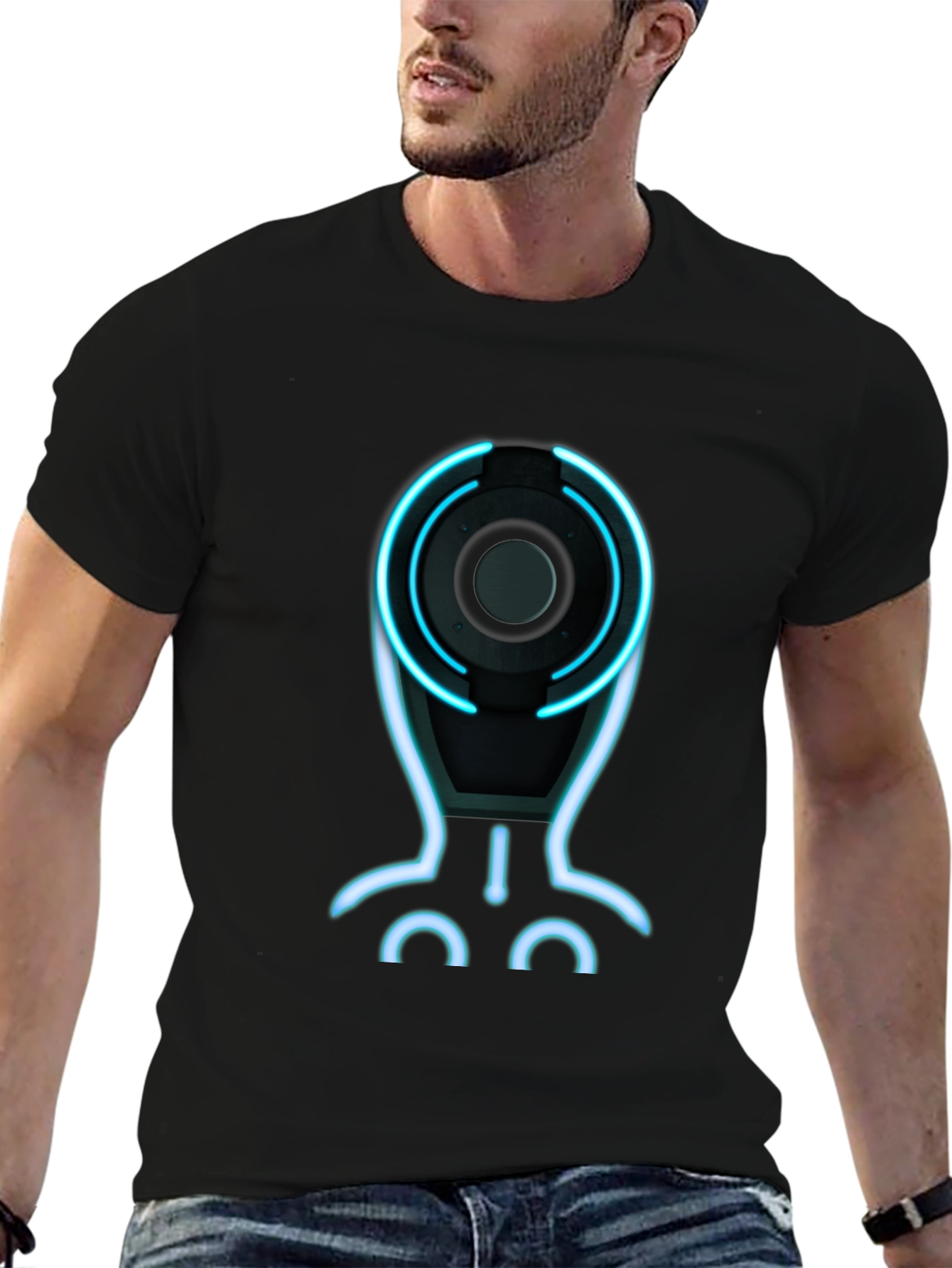 Tron Inspired Graphic Tee - Black