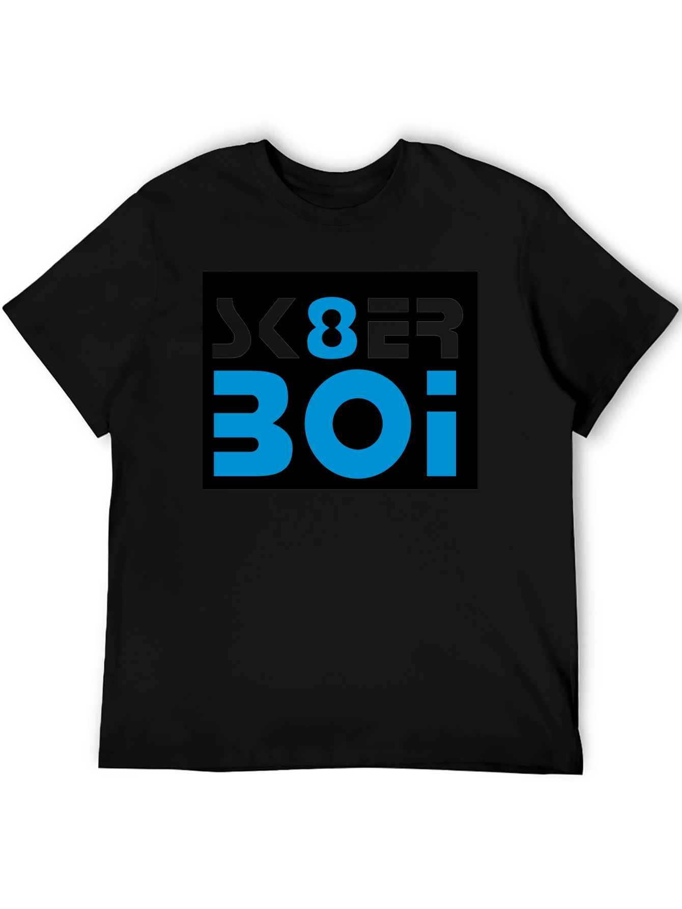 Cyber Boi Graphic Tee - Black Cotton T-Shirt