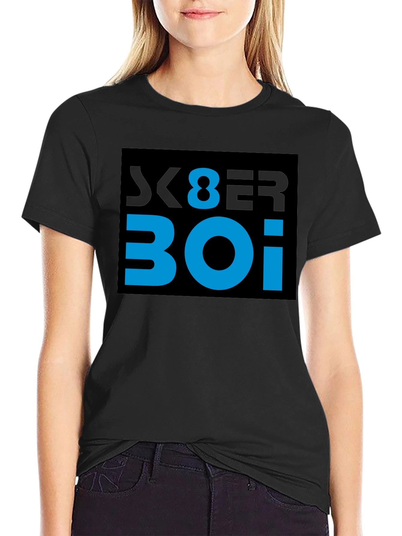 Cyber Boi Graphic Tee - Black Cotton T-Shirt