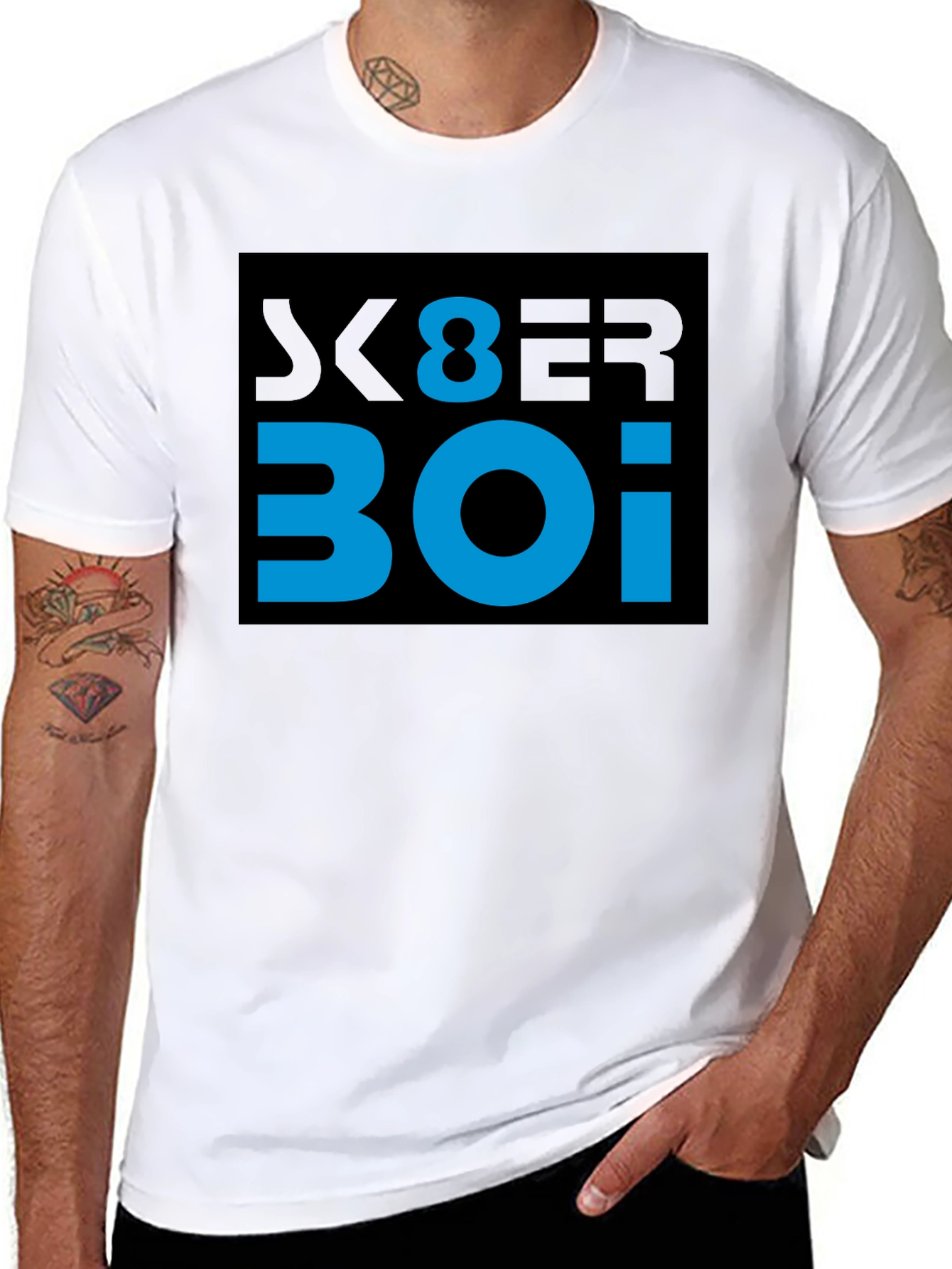 Cyber Boi Graphic Tee - Black Cotton T-Shirt