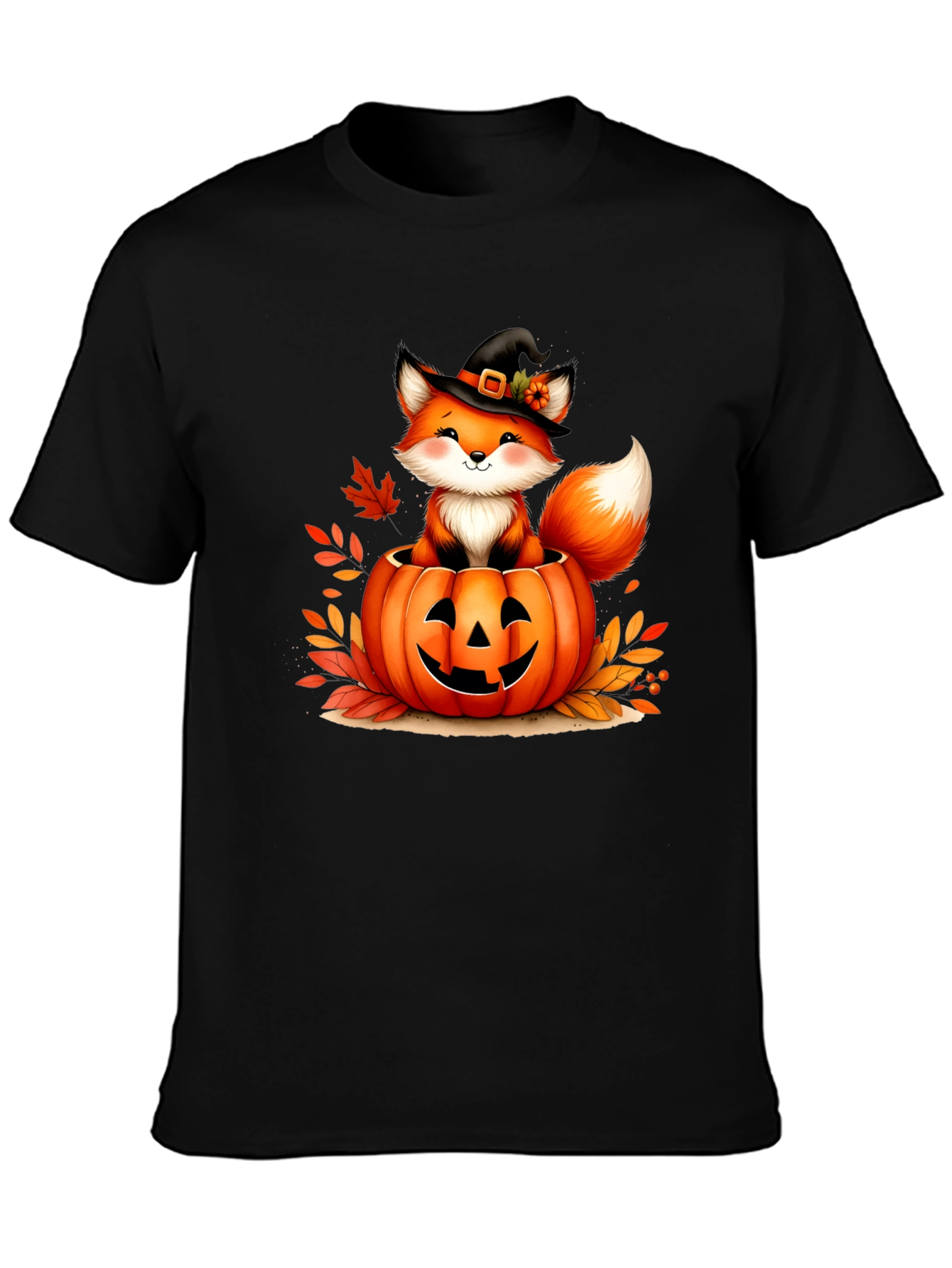 Halloween Fox in Pumpkin T-Shirt