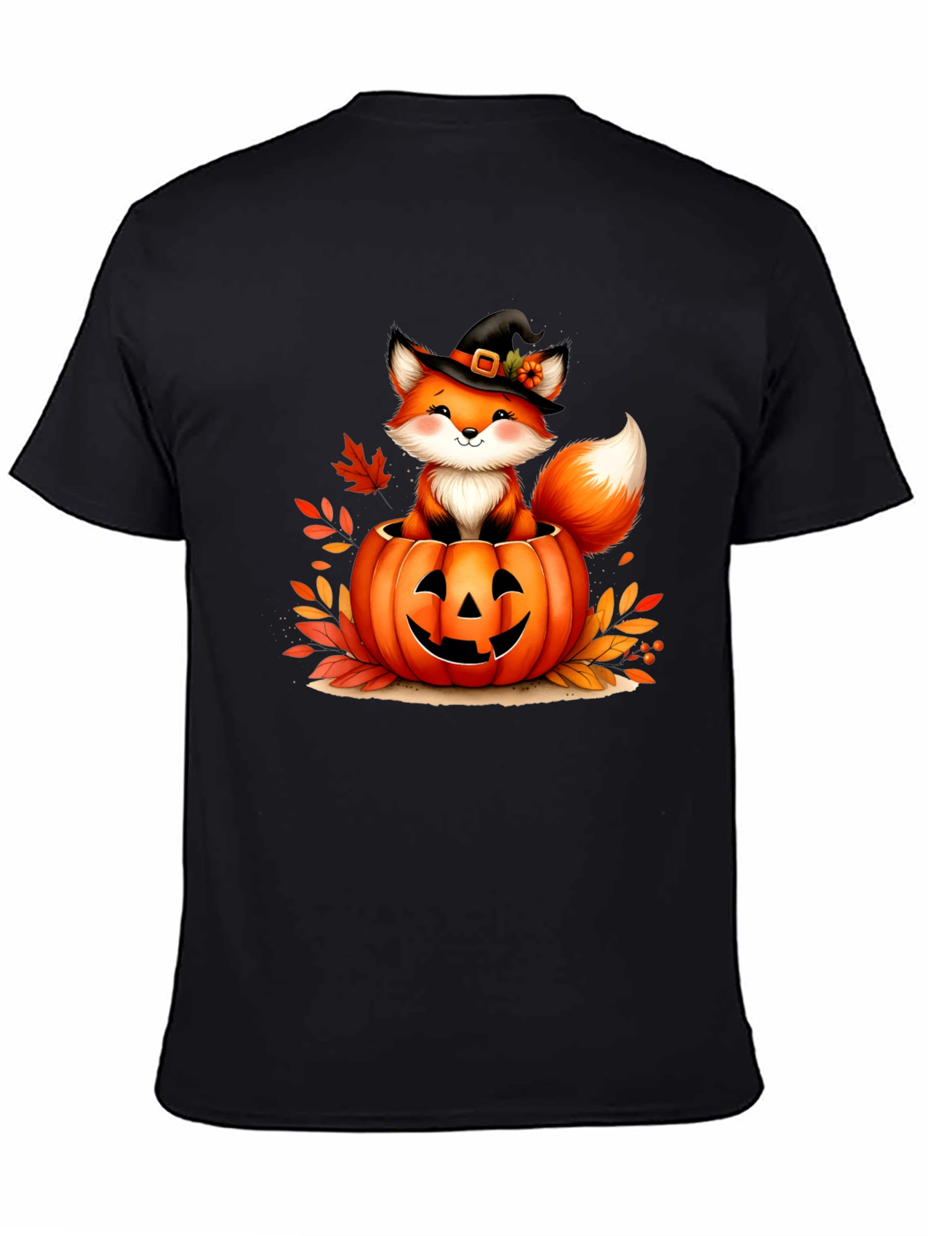 Halloween Fox in Pumpkin T-Shirt