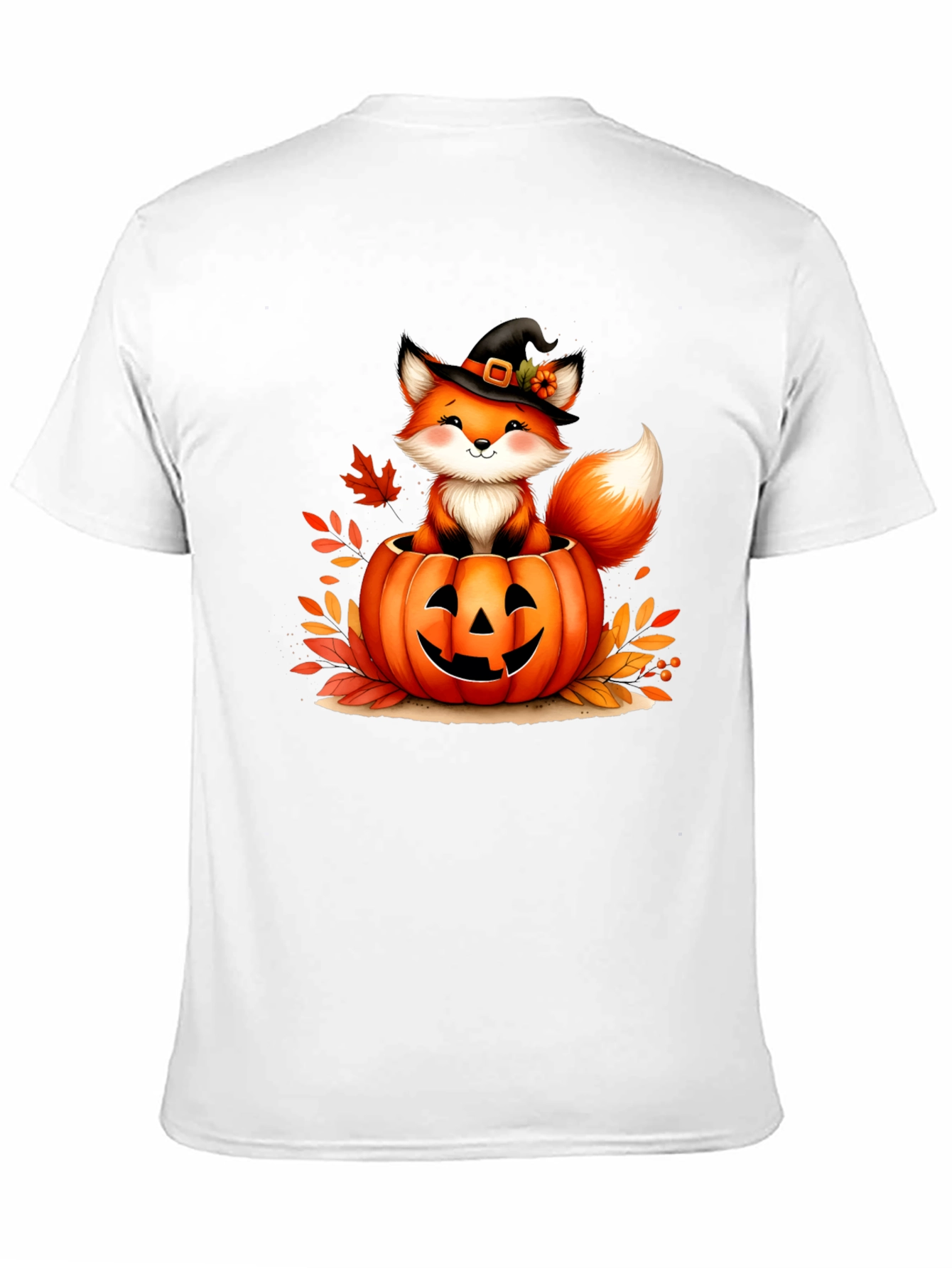 Halloween Fox in Pumpkin T-Shirt