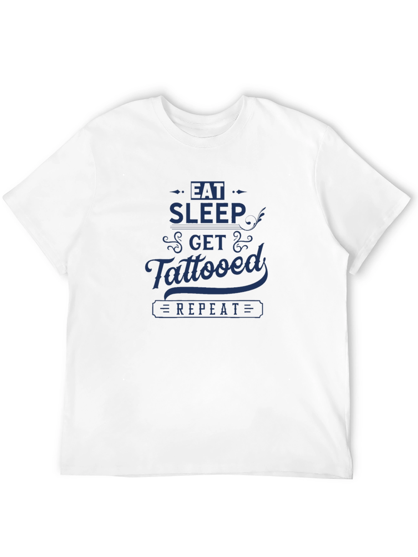 Eat Sleep Get Tattooed Repeat Graphic Tee - Black