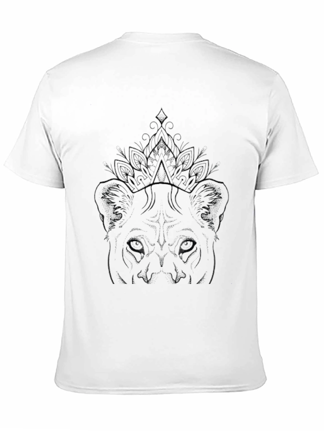 Lion Queen Graphic Tee - Black Crew Neck