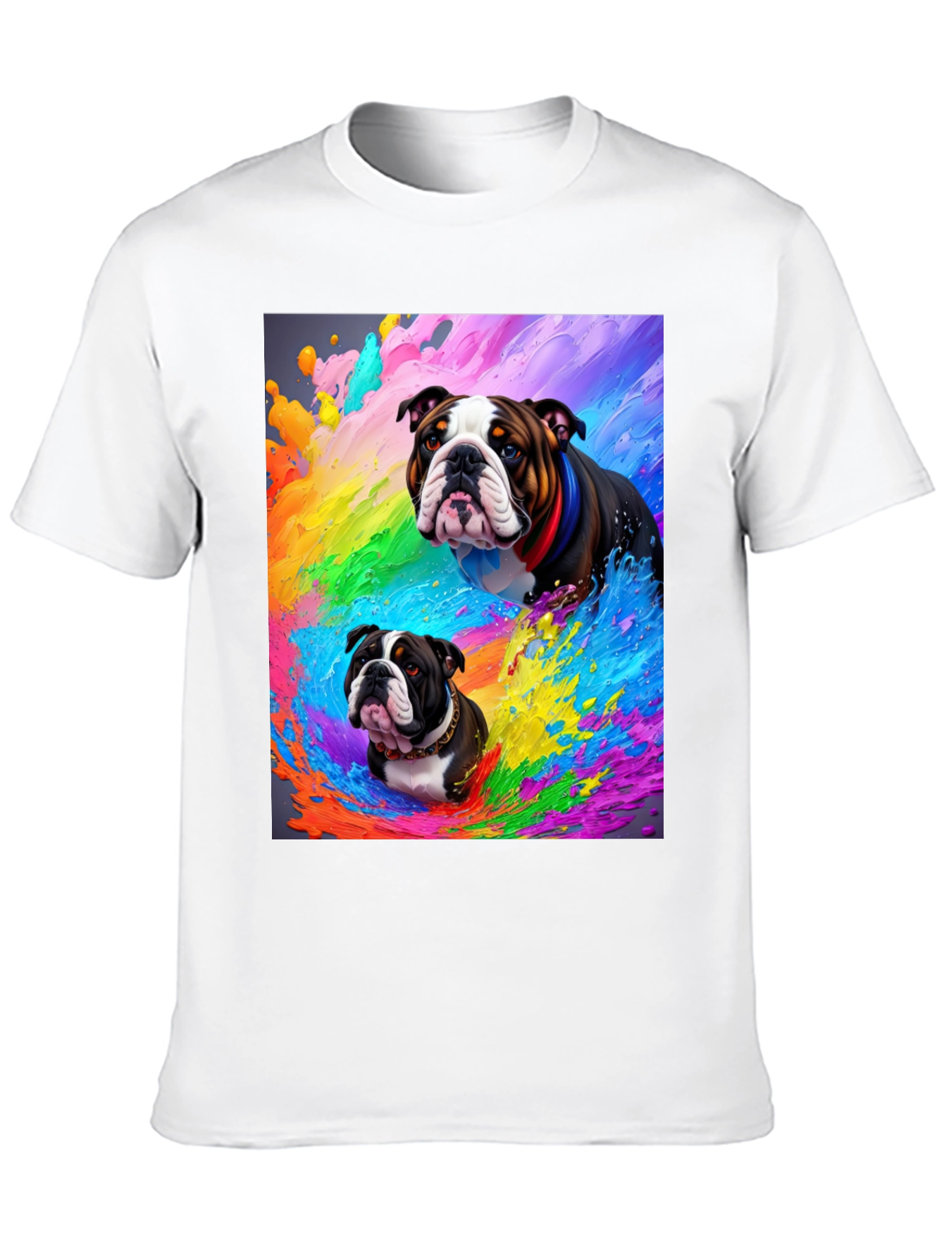 Bulldog Splash T-Shirt - Vibrant Graphic Tee