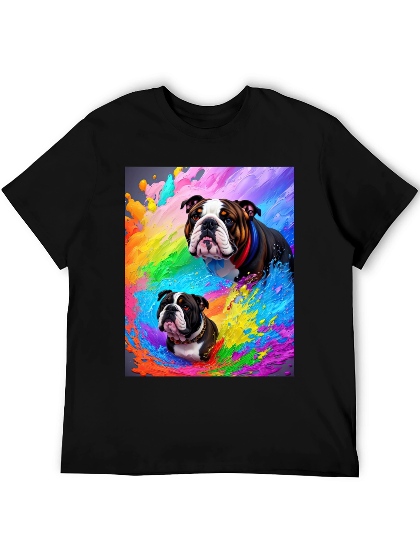 Bulldog Splash T-Shirt - Vibrant Graphic Tee