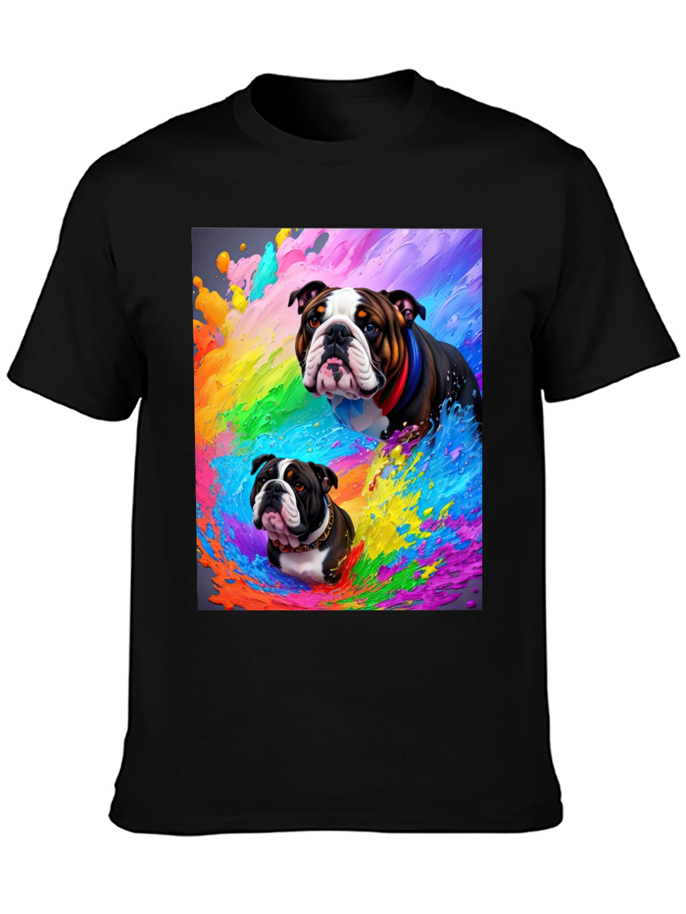 Bulldog Splash T-Shirt - Vibrant Graphic Tee