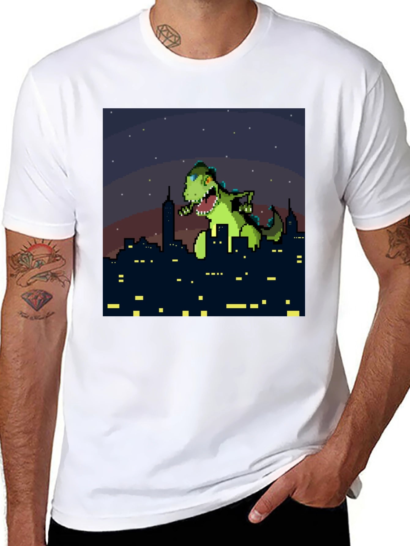 Pixel Dinosaur City T-Shirt